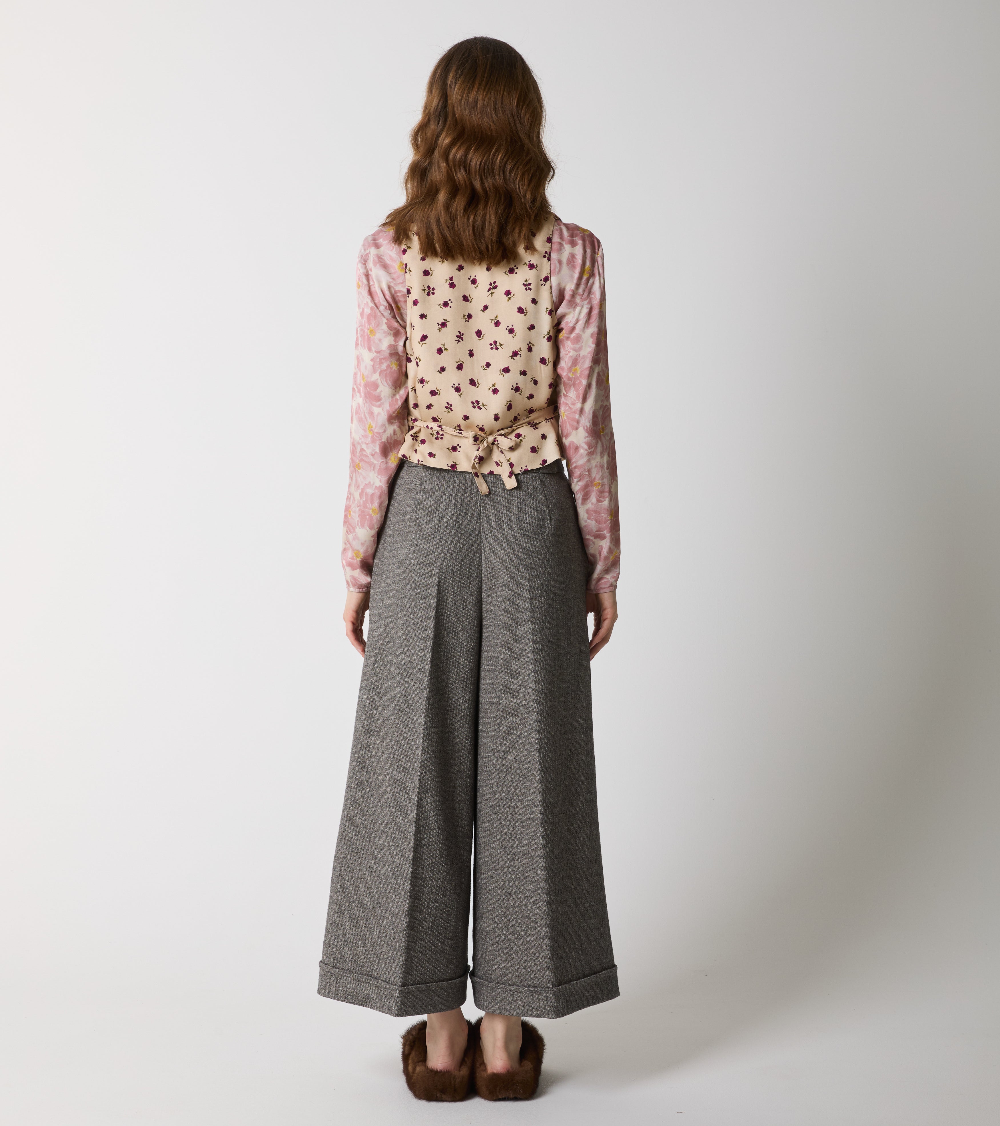 Pantaloni a palazzo in cotone stretch