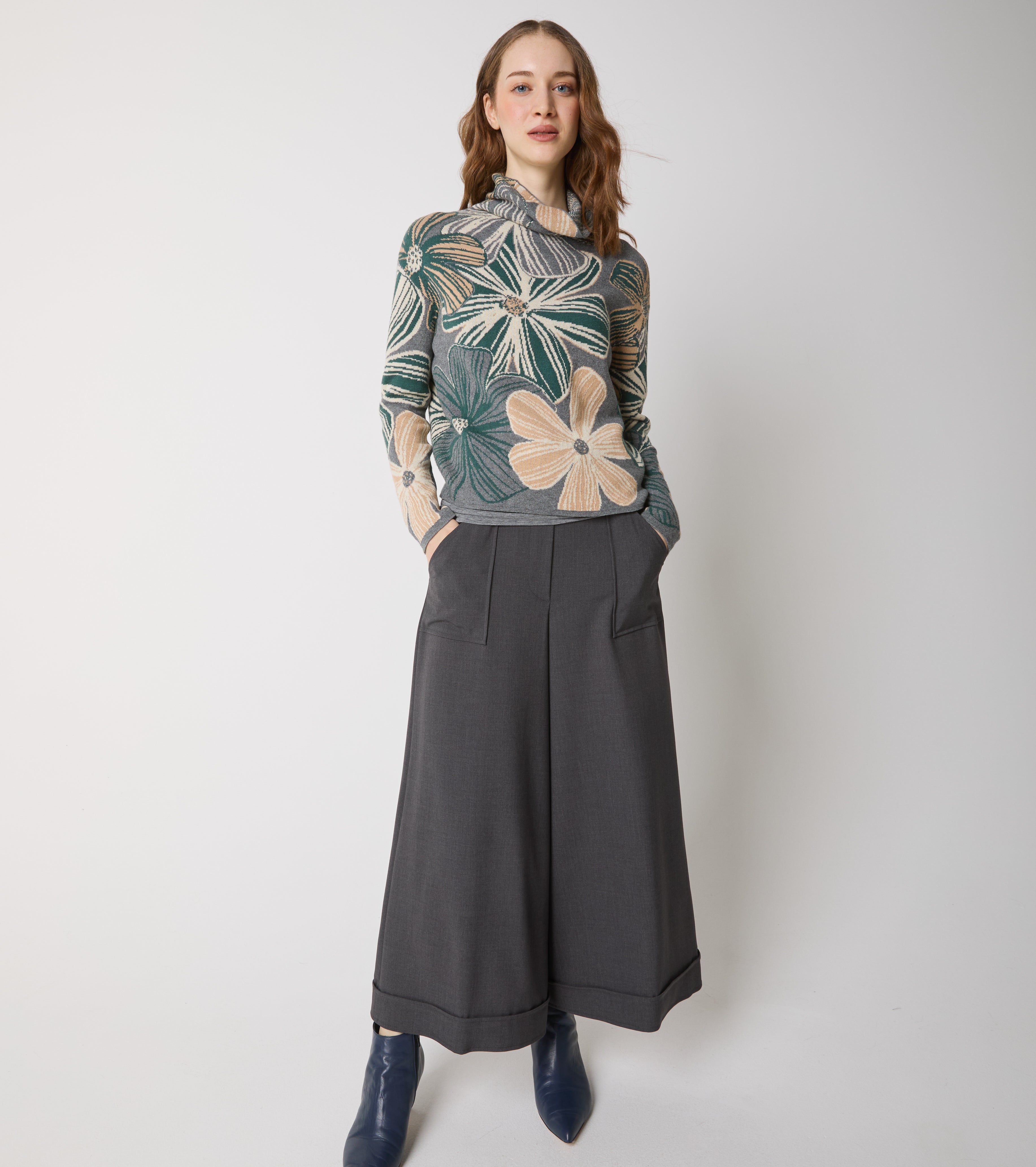 Pantaloni a palazzo in jersey stretch