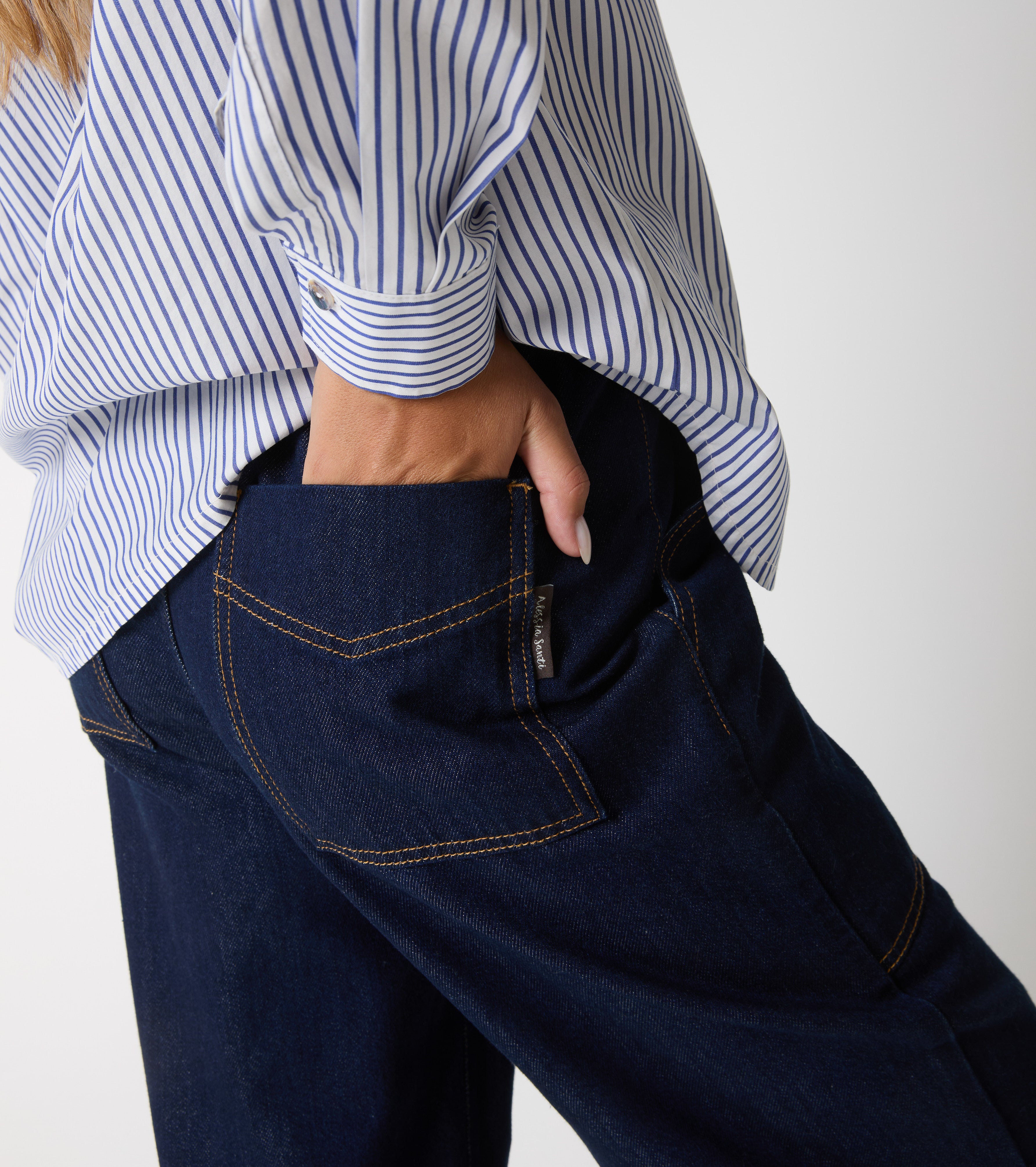 Cropped jeans i bomuld