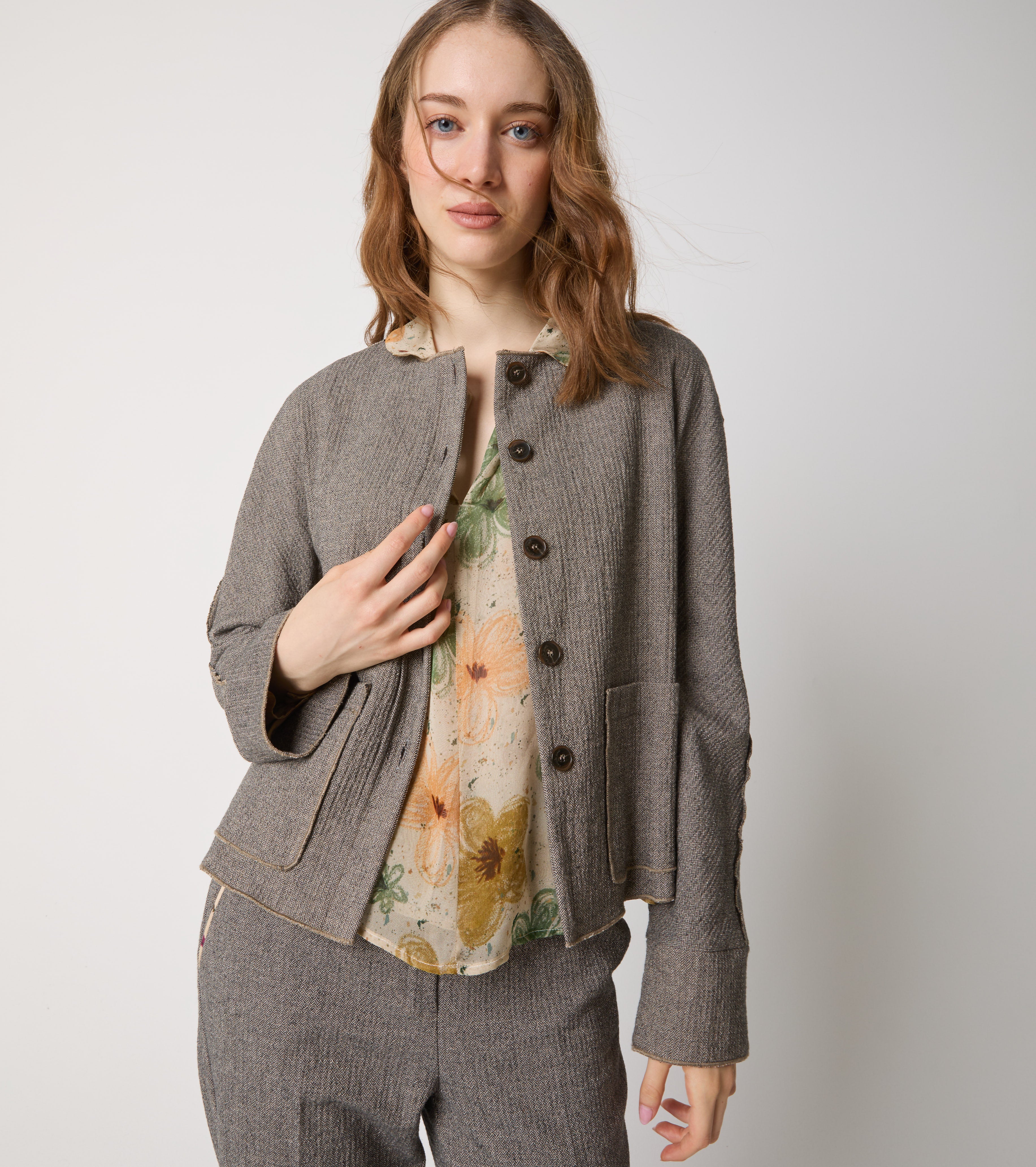 Blazer i stretch-bomuldsblanding