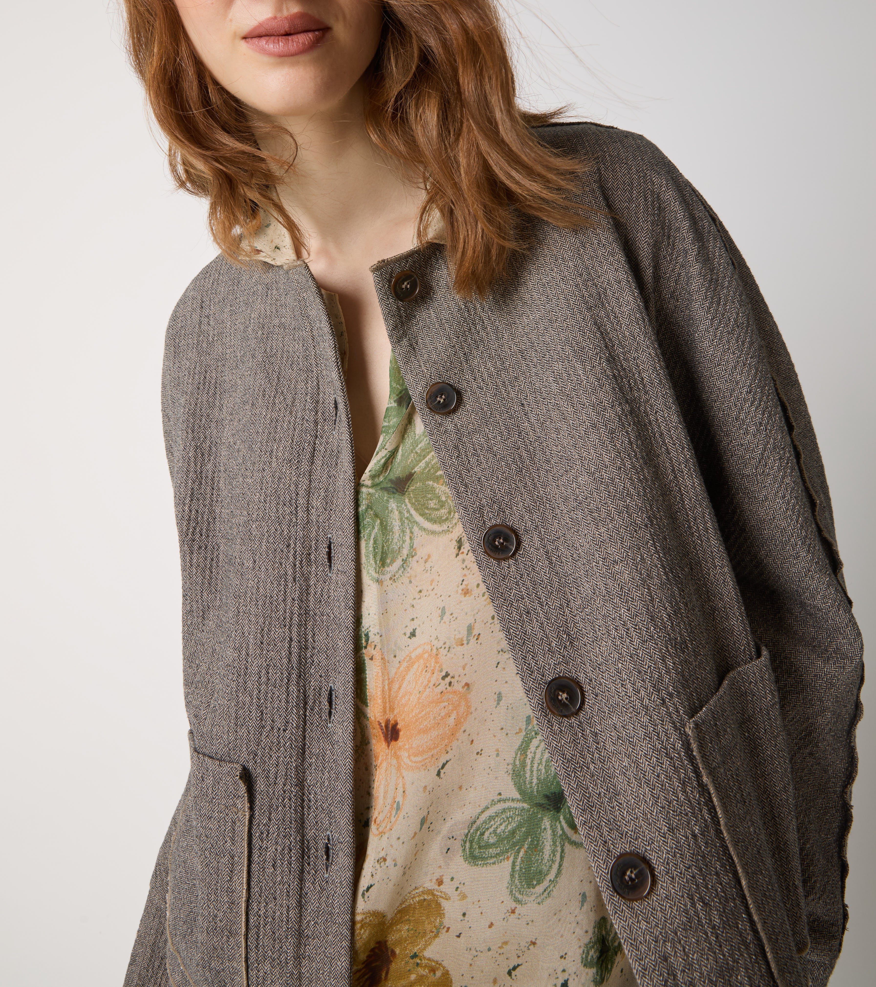 Blazer i stretch-bomuldsblanding