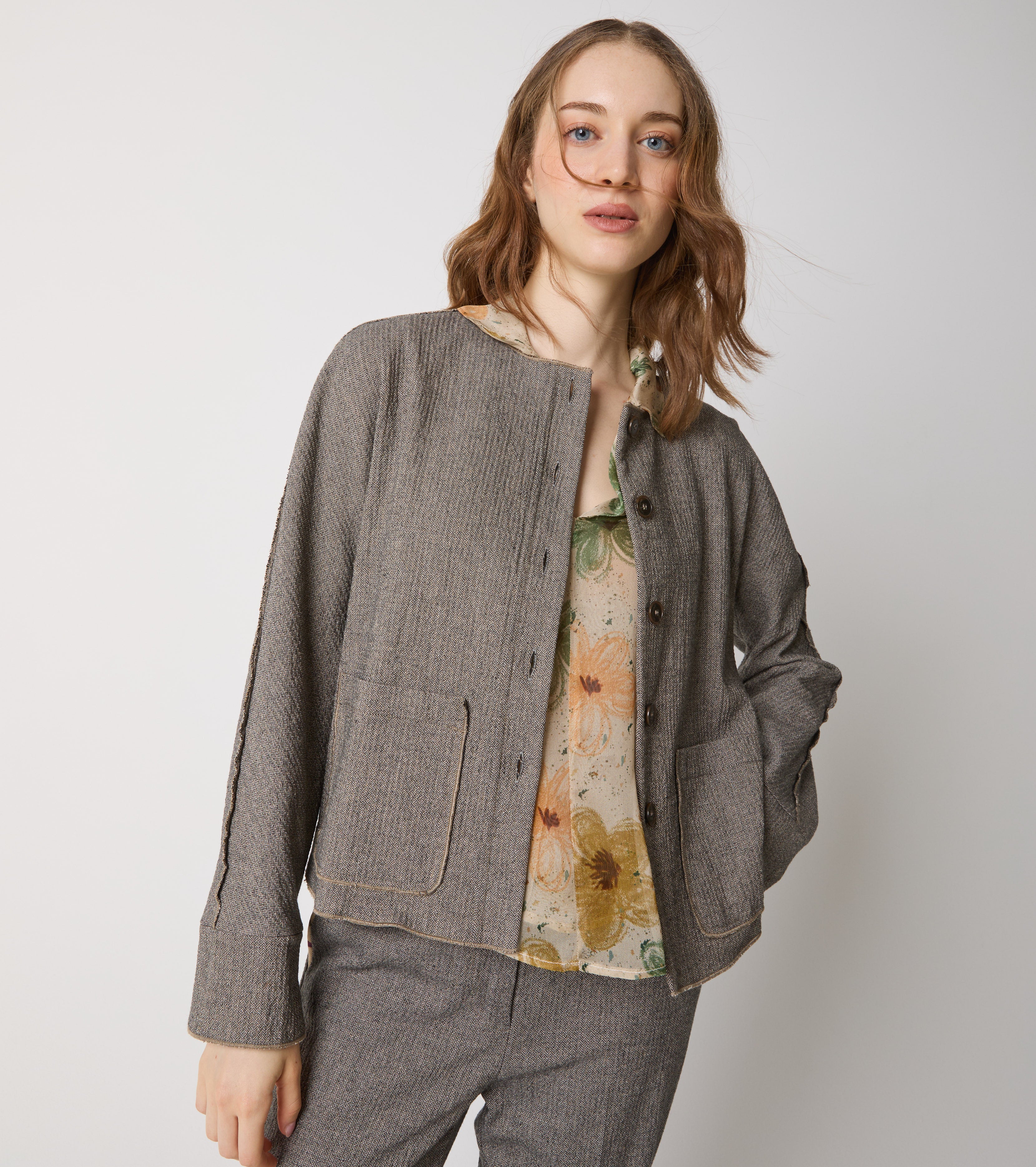 Blazer i stretch-bomuldsblanding