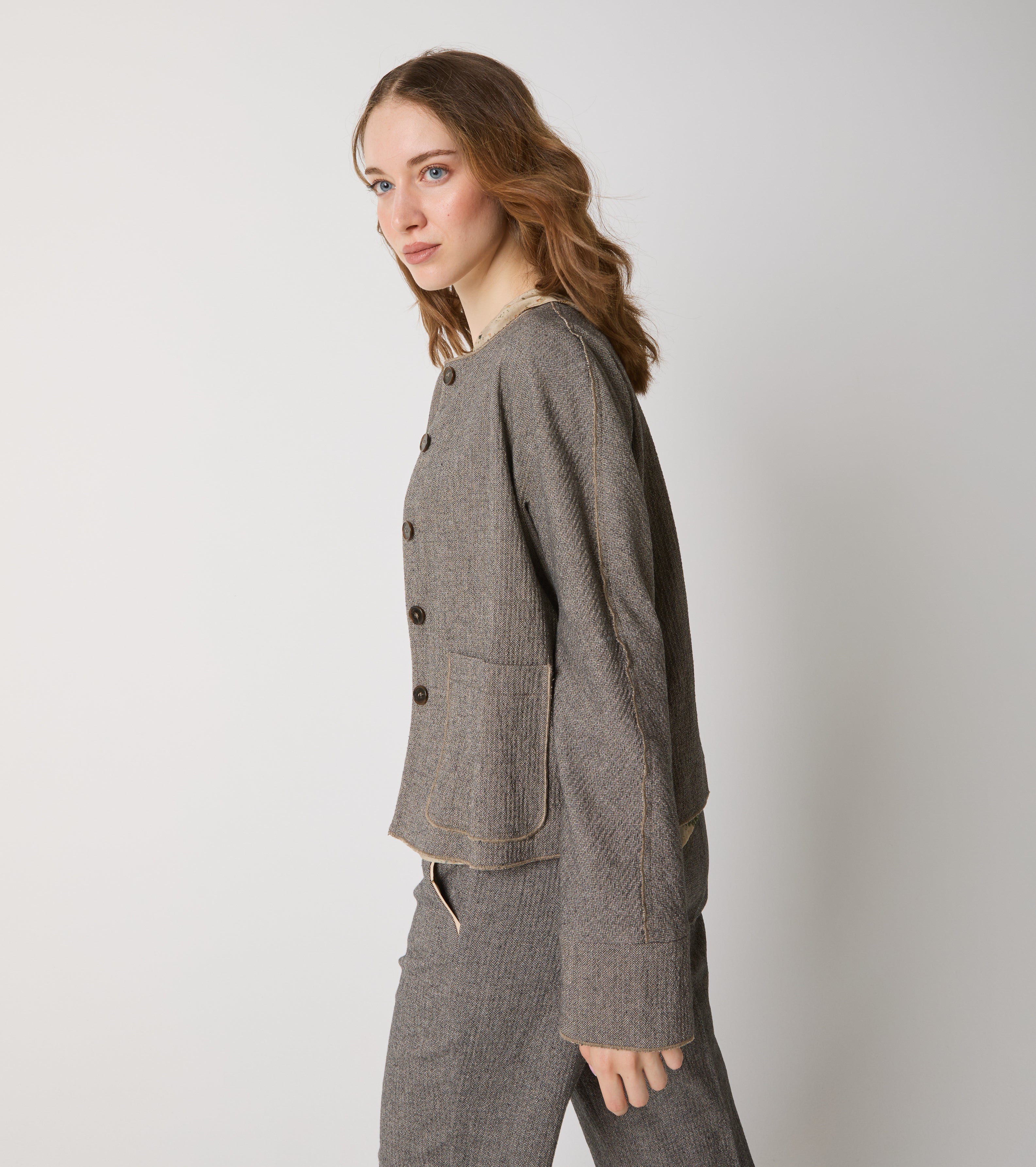 Blazer i stretch-bomuldsblanding