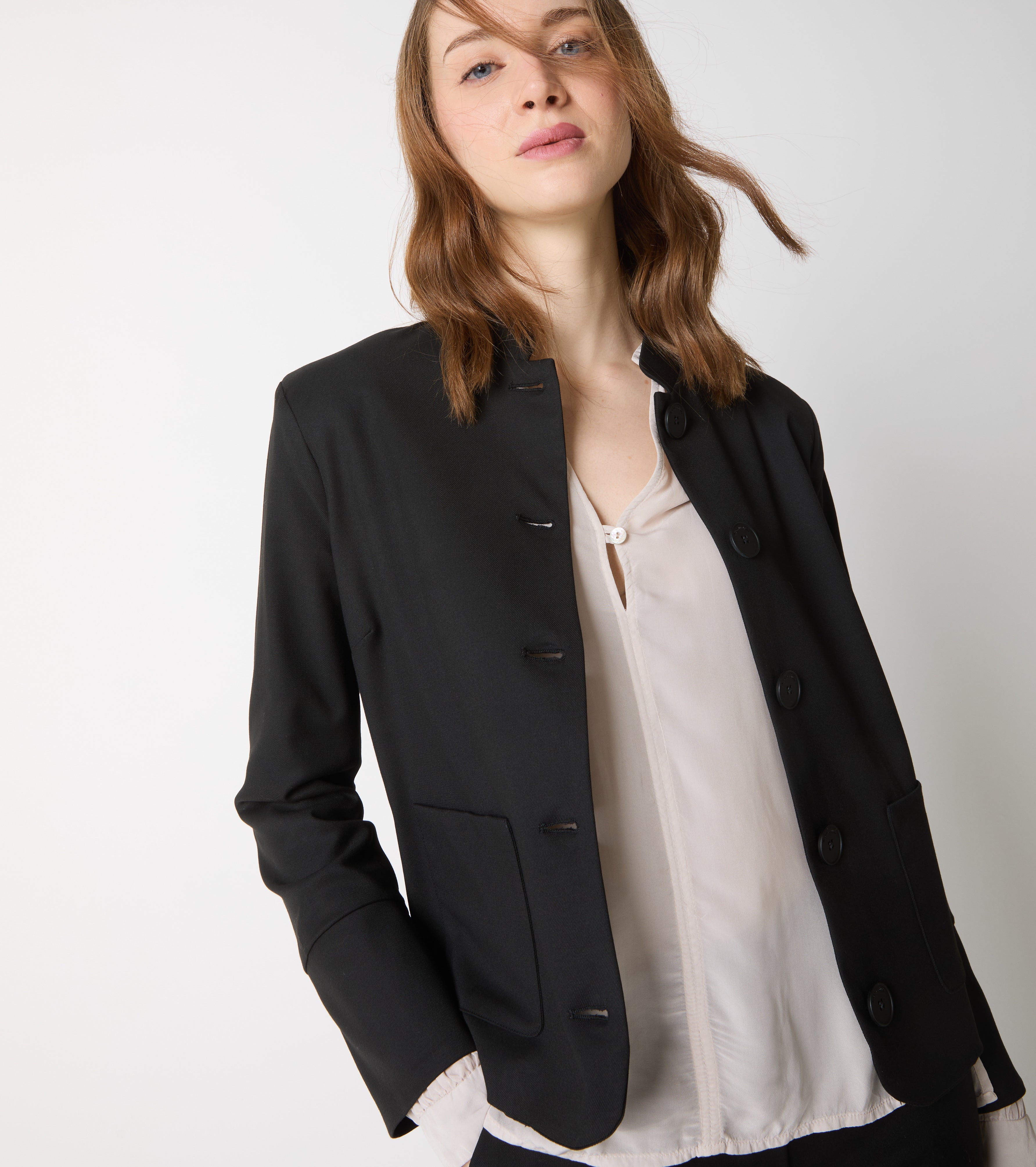 Jacket with mandarin collar
