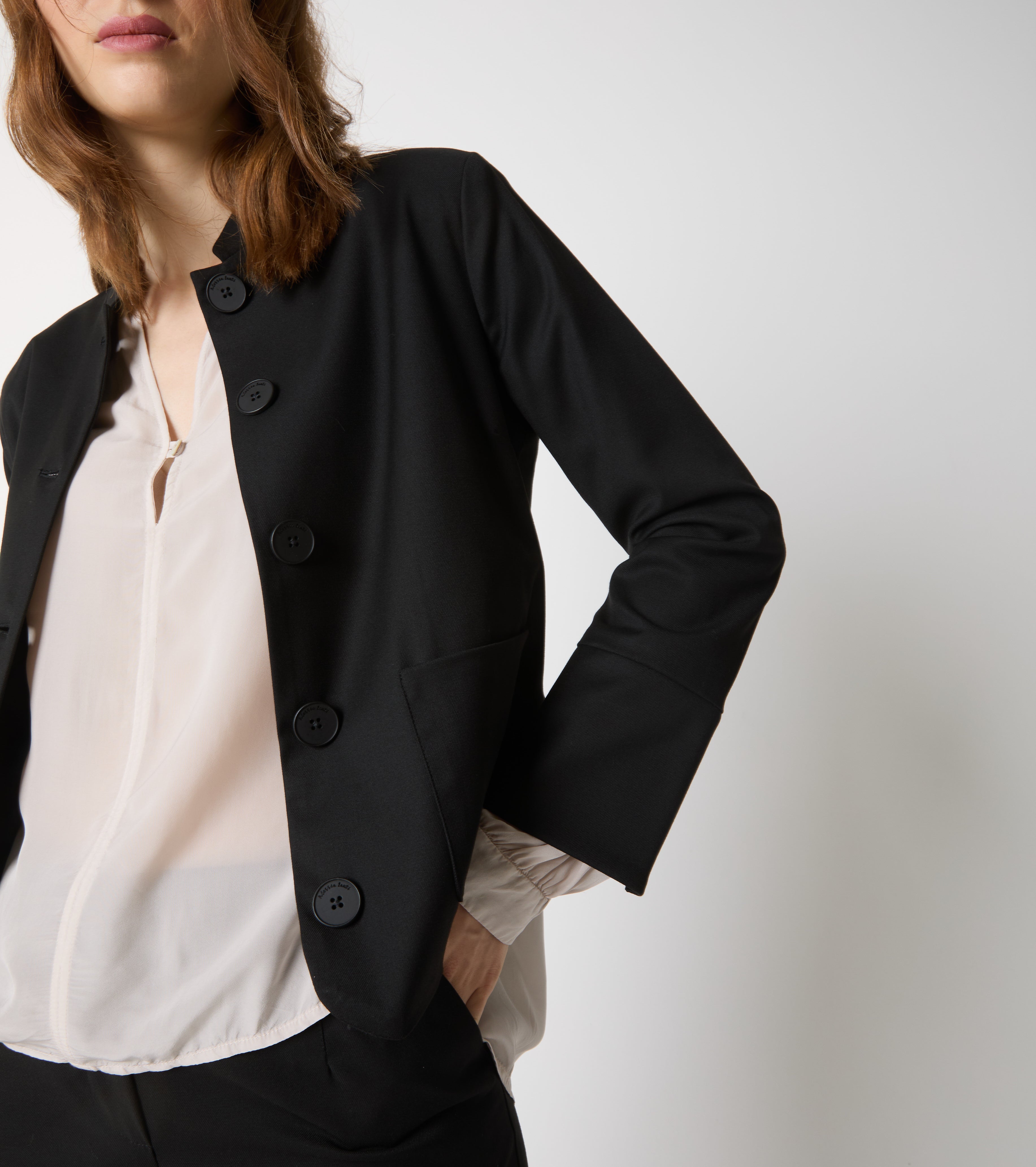 Jacket with mandarin collar