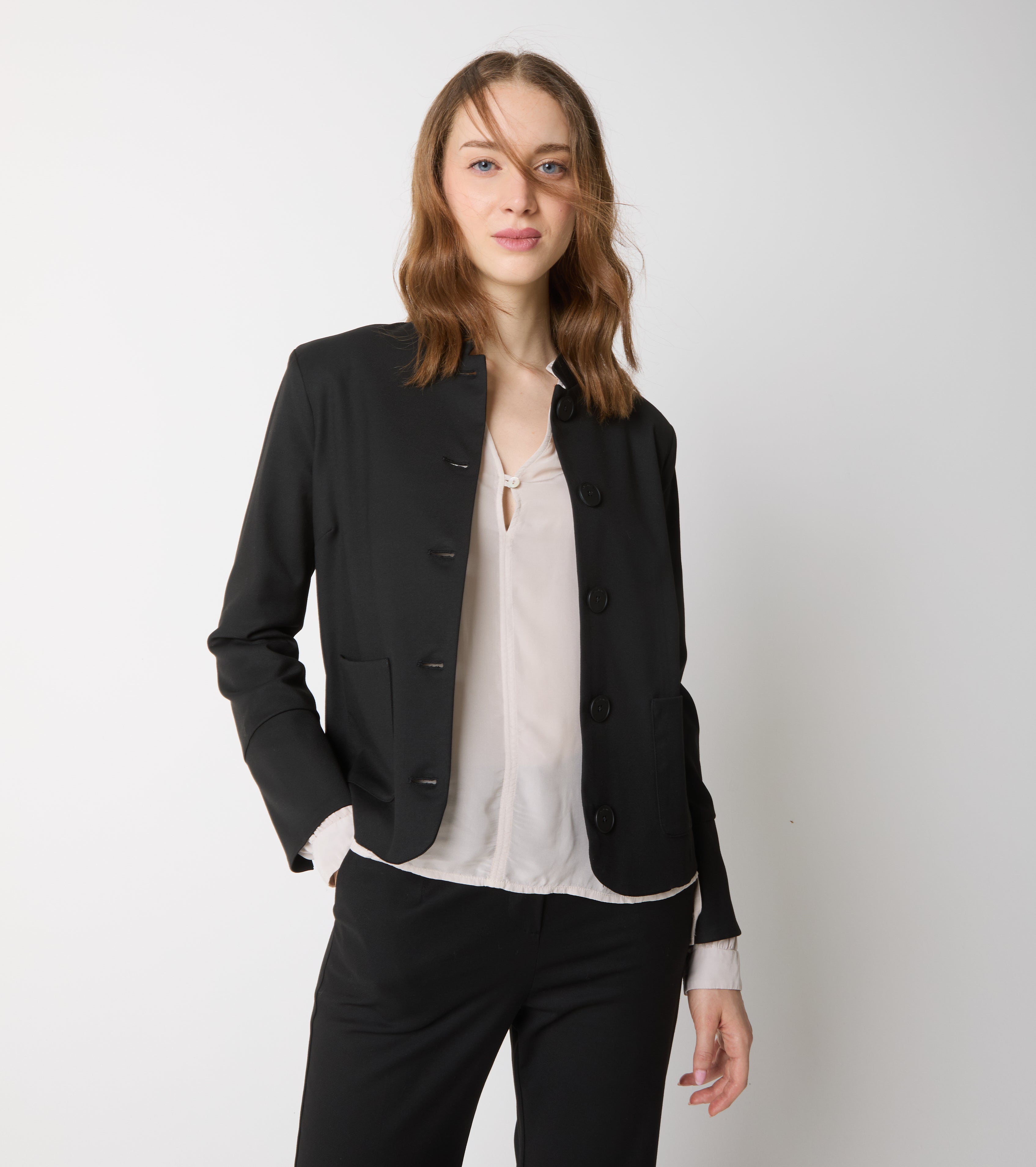 Jacket with mandarin collar