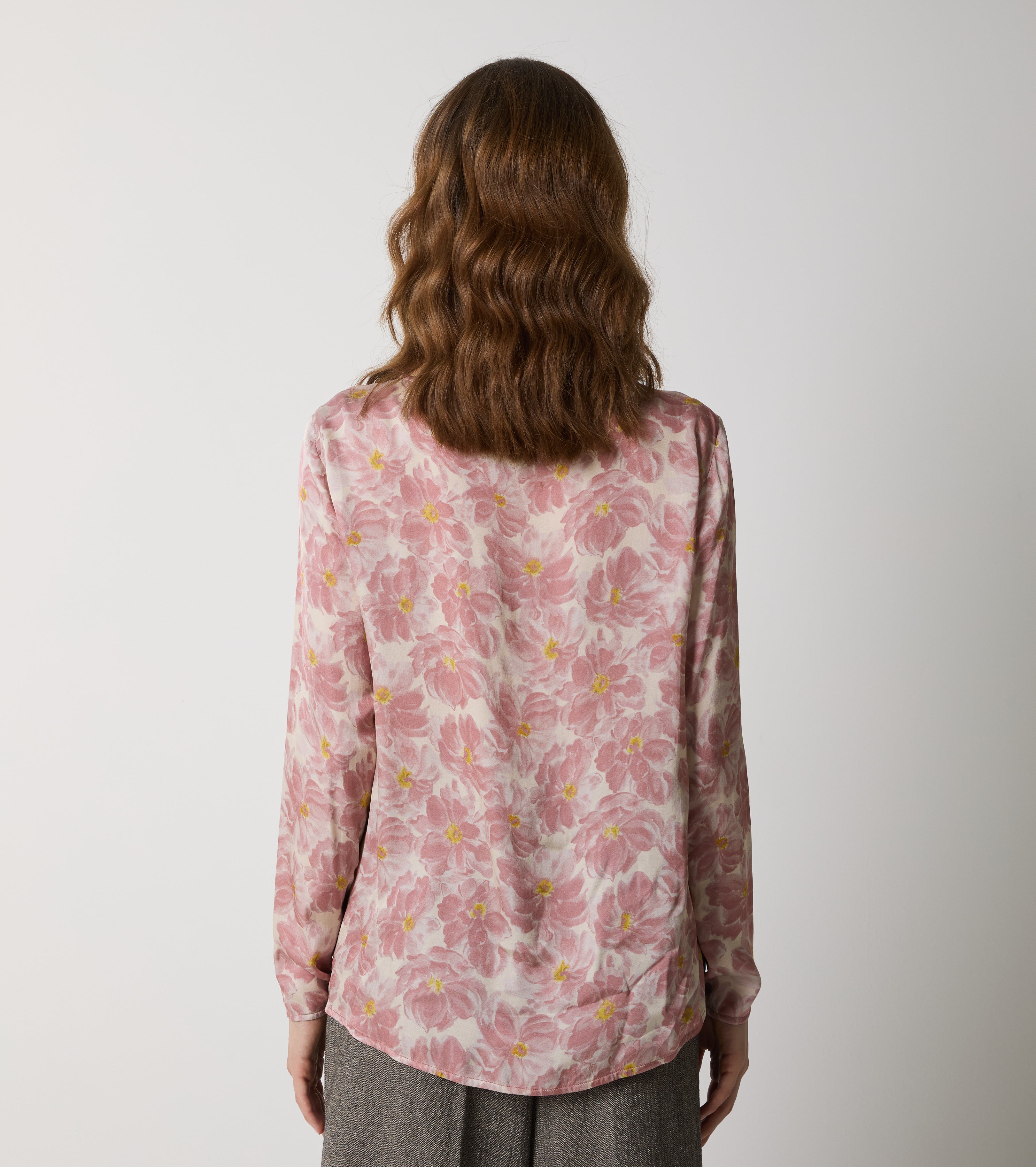 Bluse med print og lange ærmer