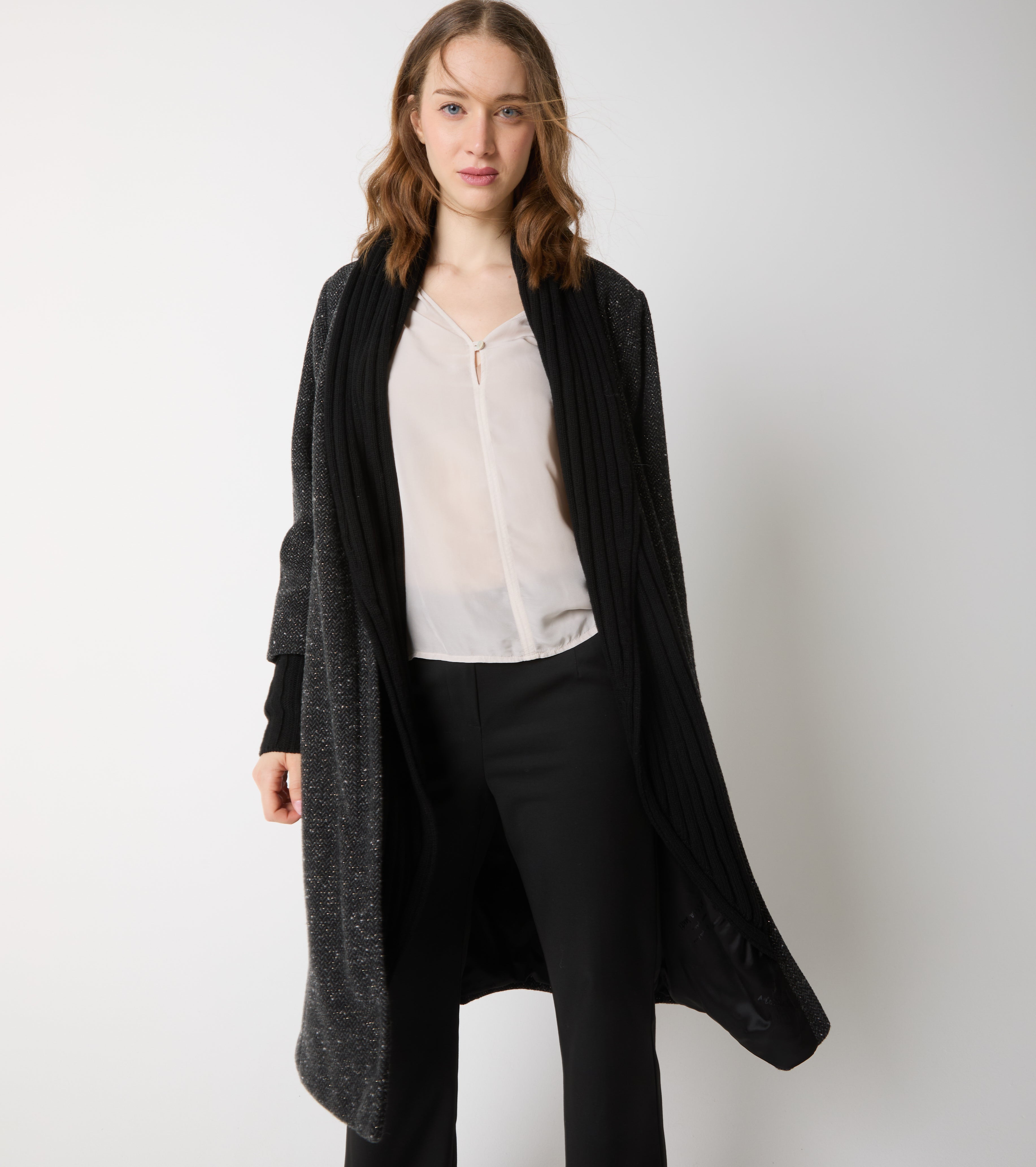 Bluse med V-hals
