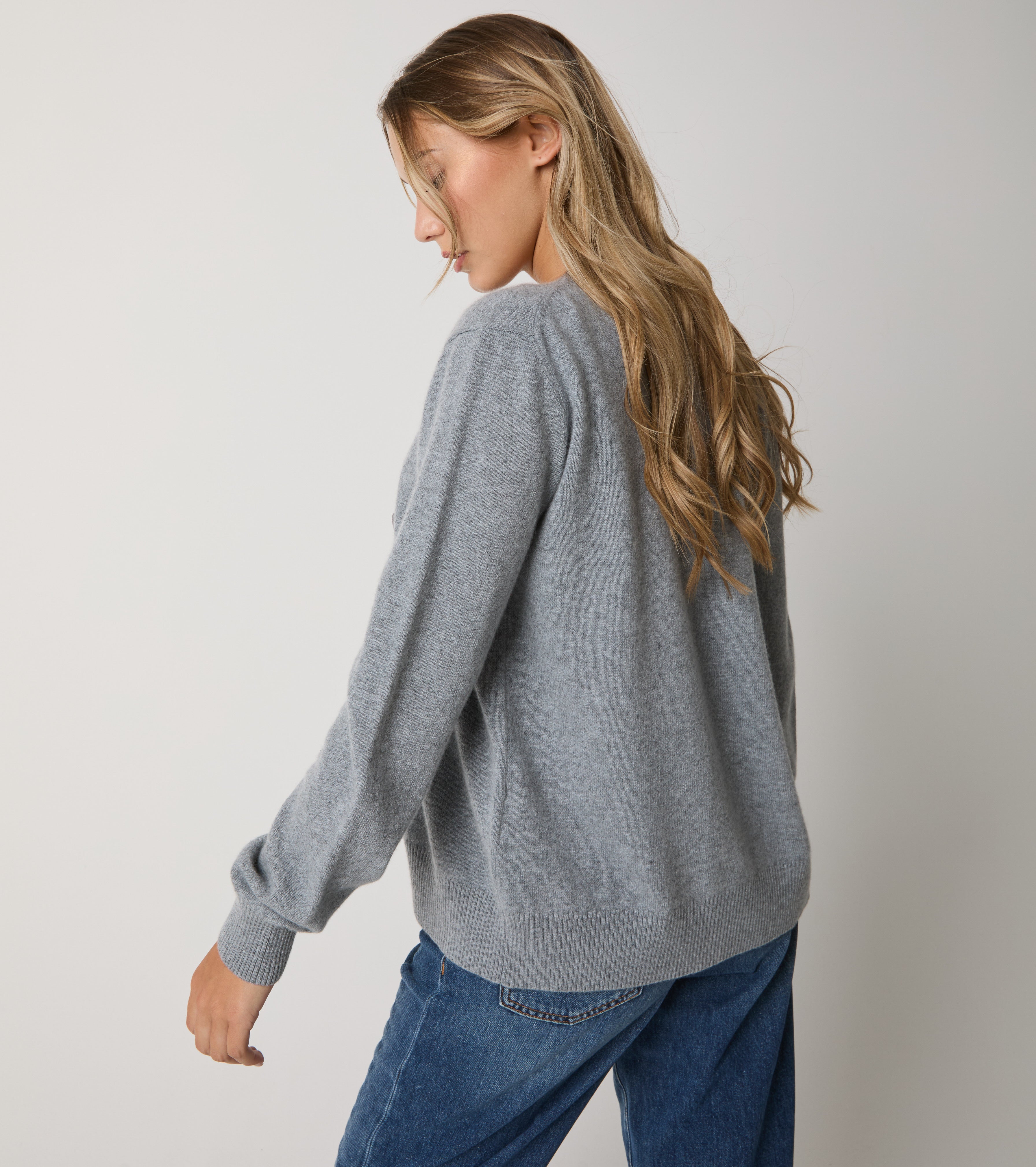 Cardigan i kashmir med knapper
