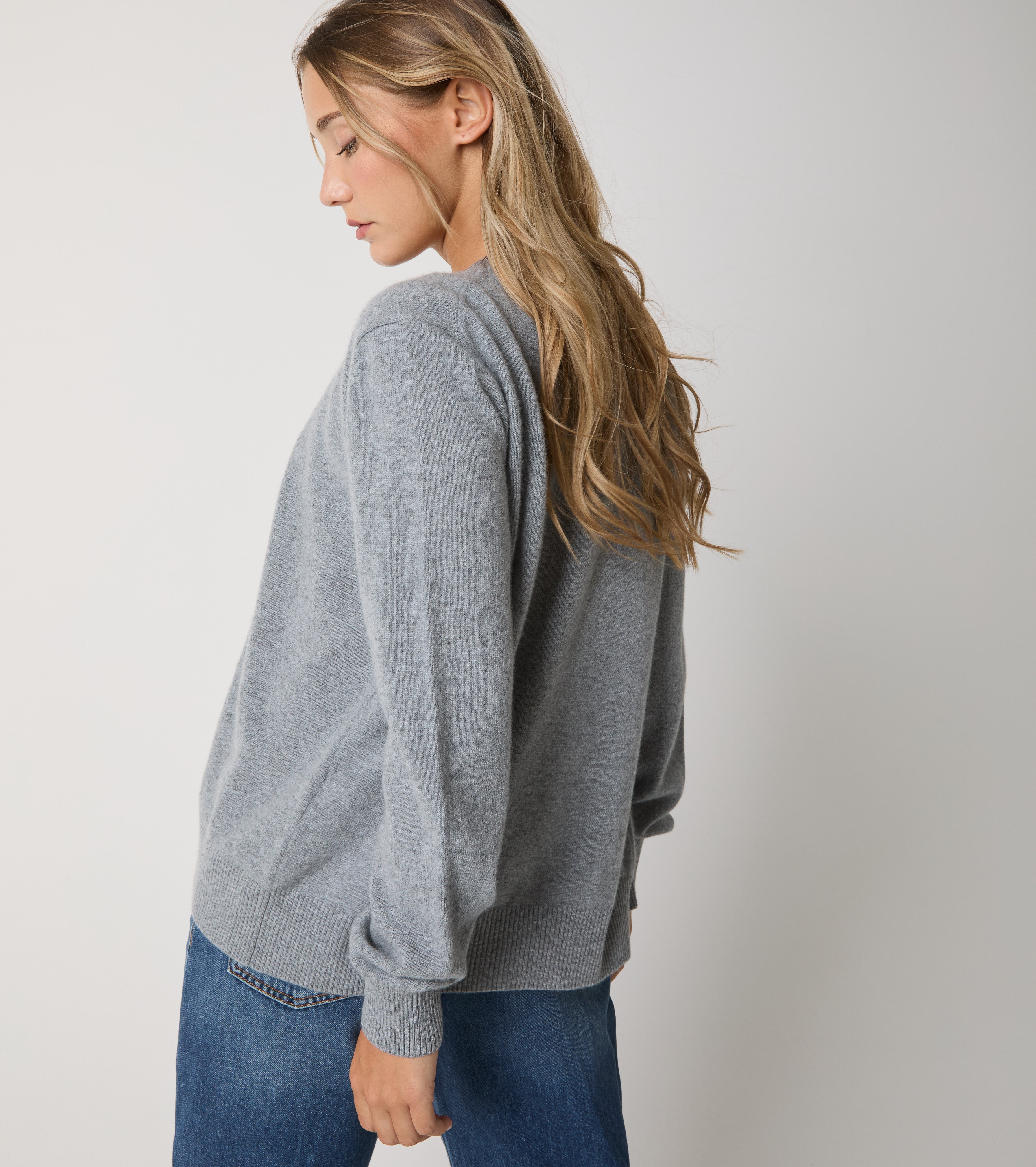 Cardigan i kashmir med knapper