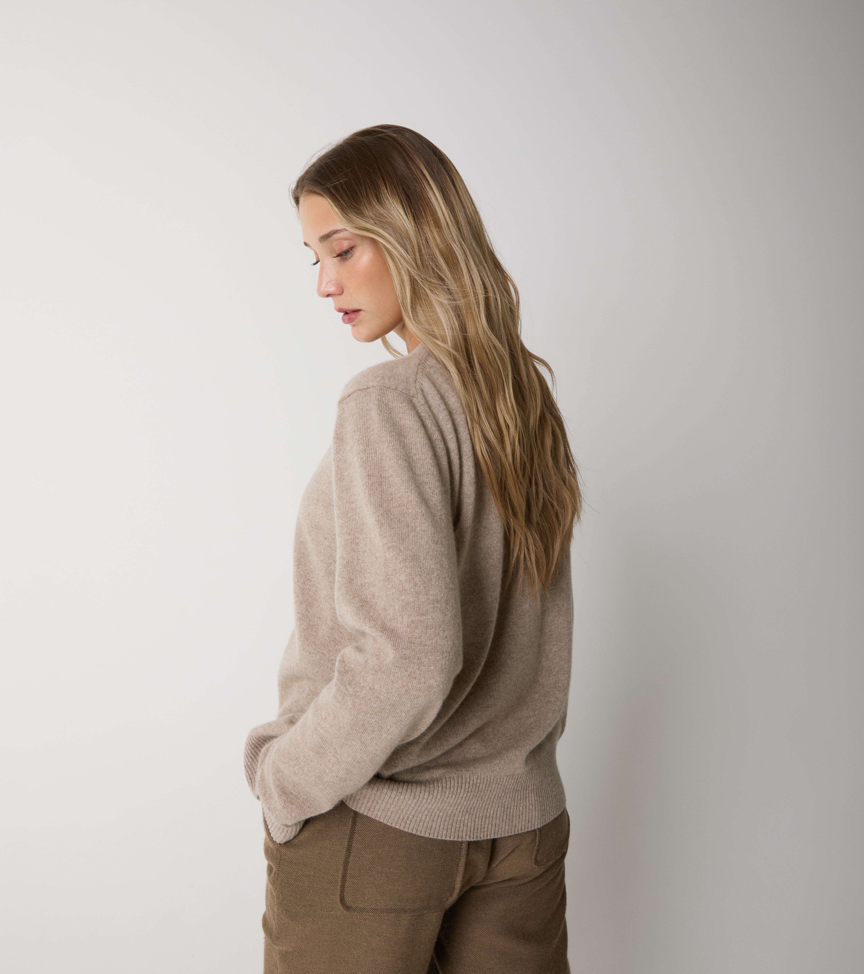 Cardigan i kashmir med knapper