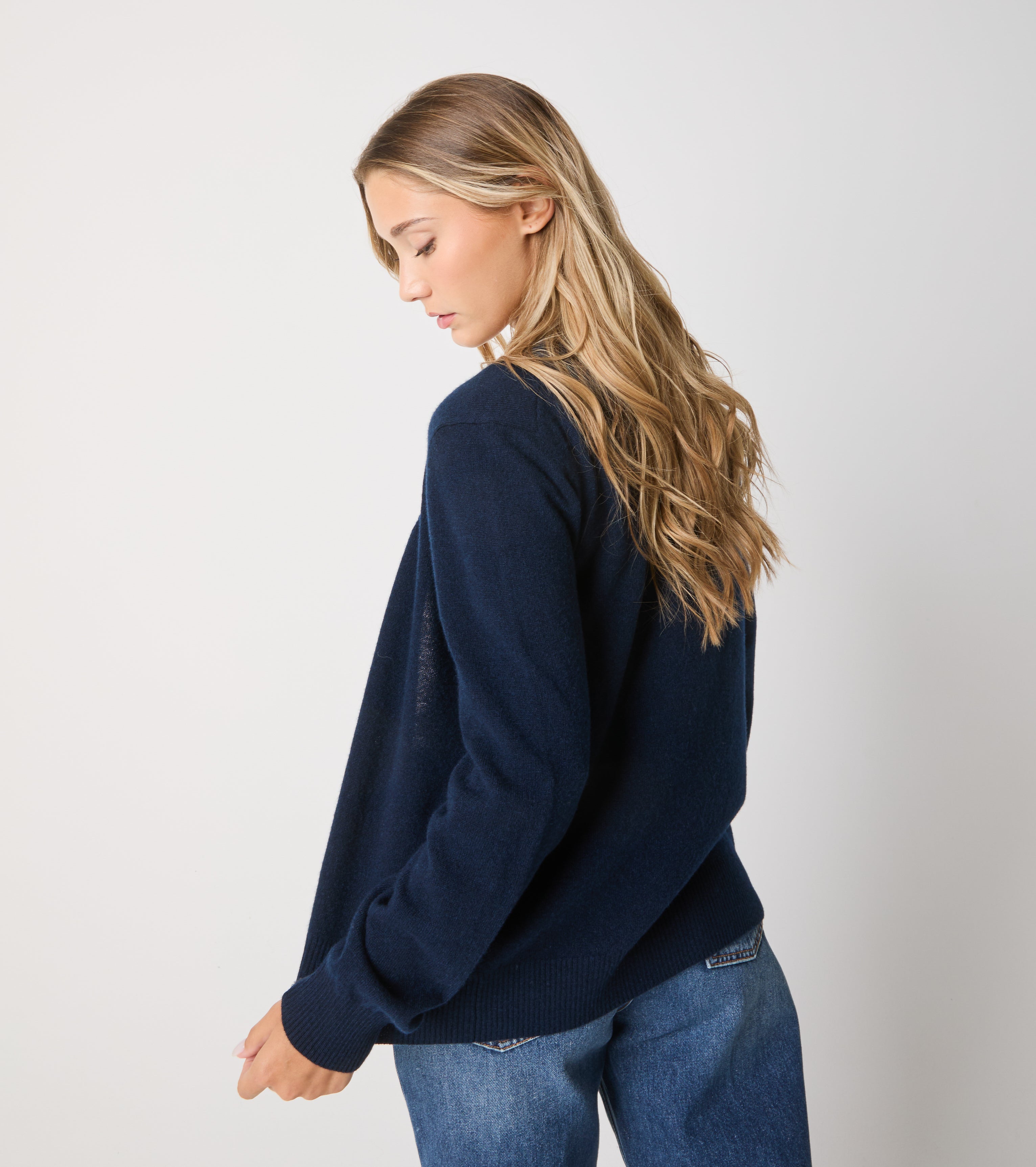 Cardigan i kashmir med knapper
