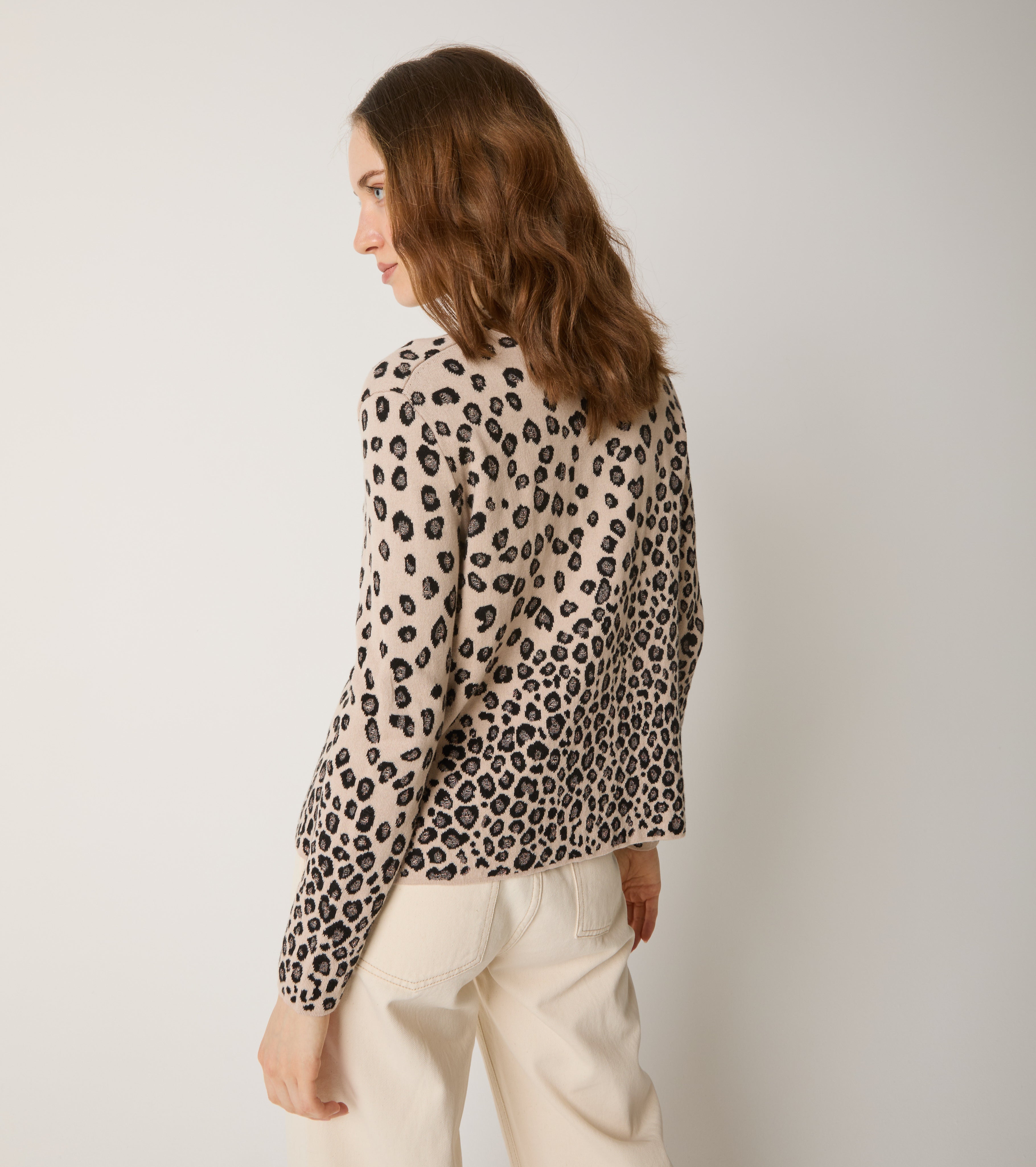Maglia in cotone e lana jacquard