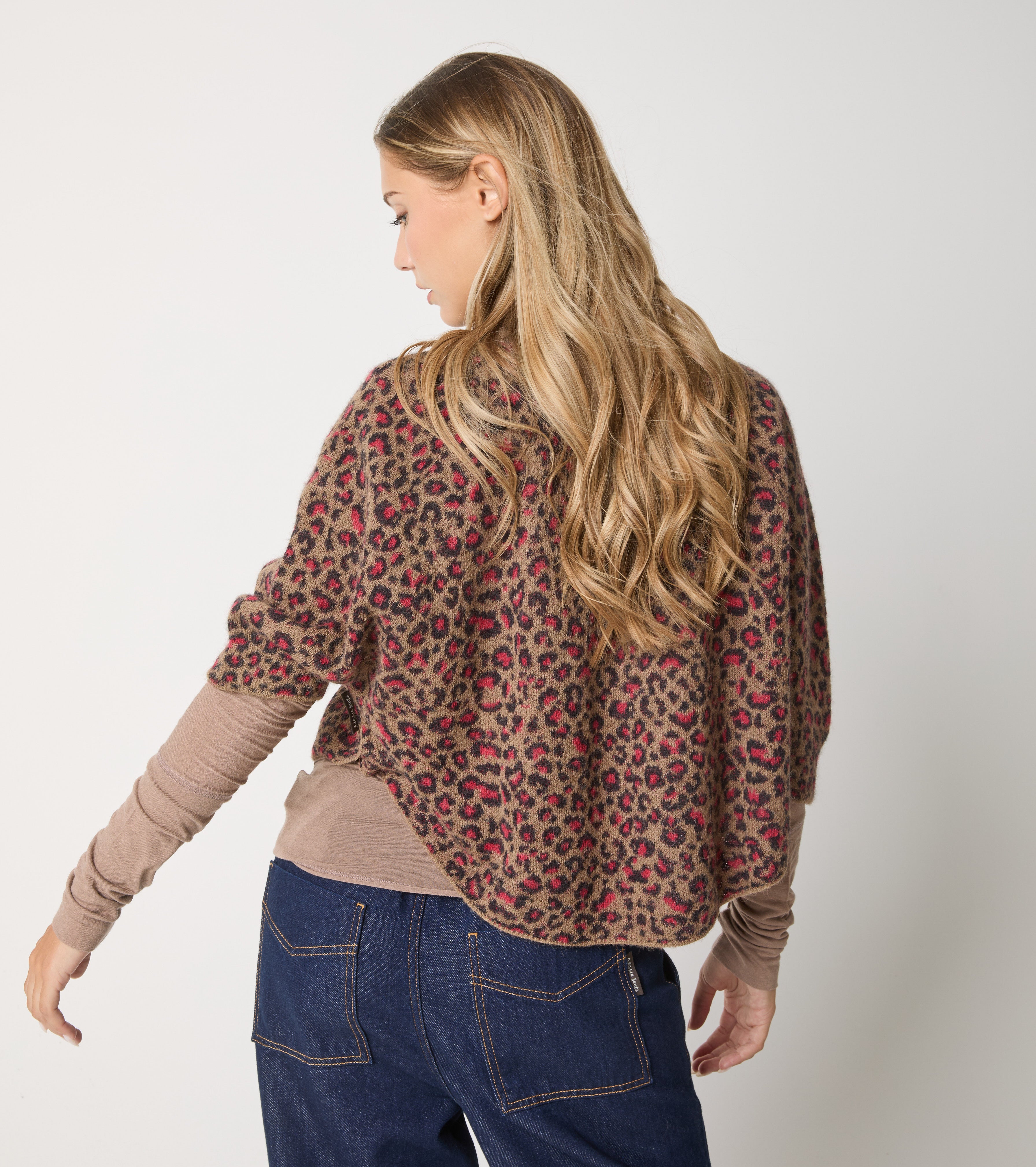 Maglia girocollo in alpaca jacquard