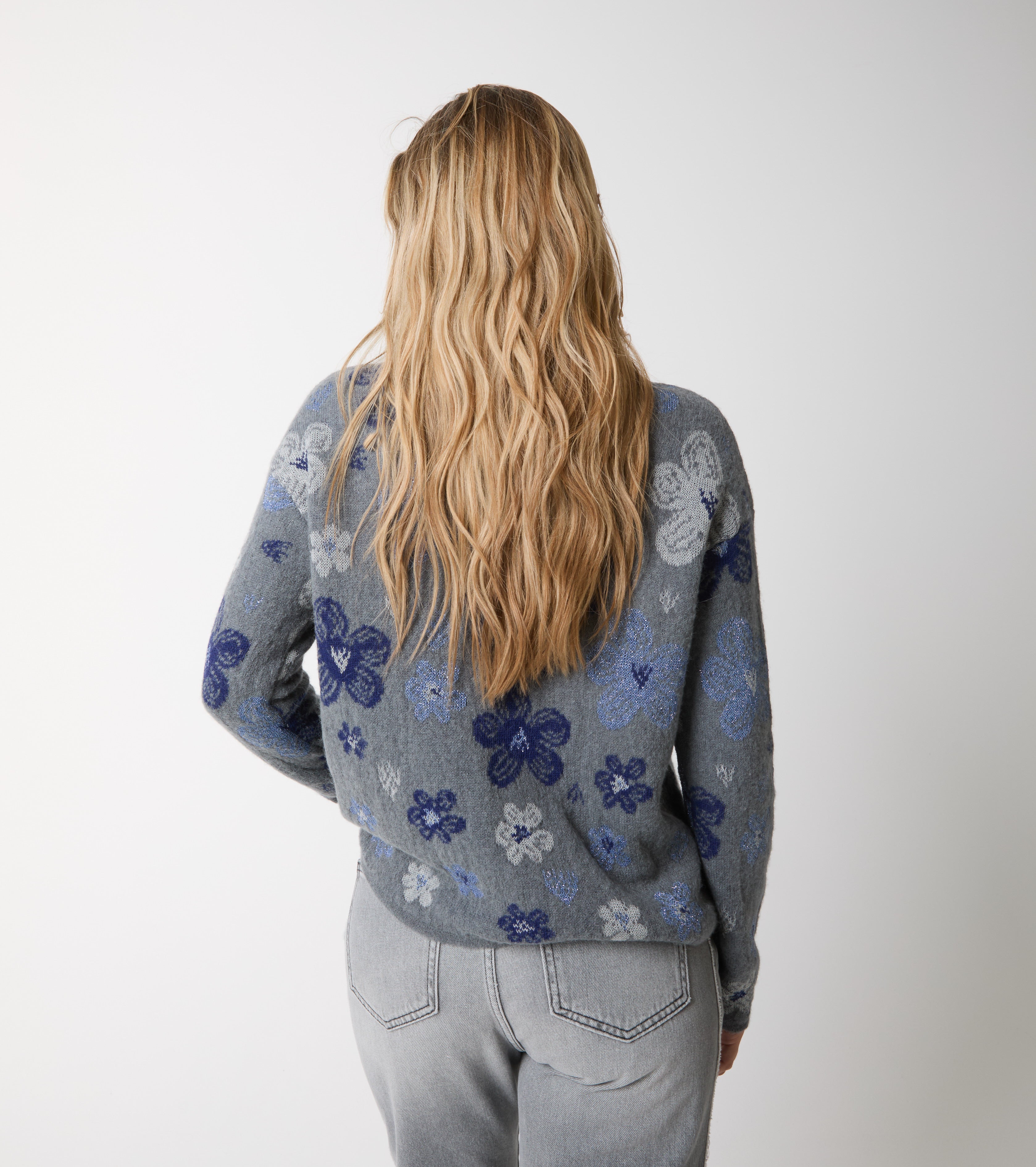 Maglia dolcevita in alpaca e lana jacquard
