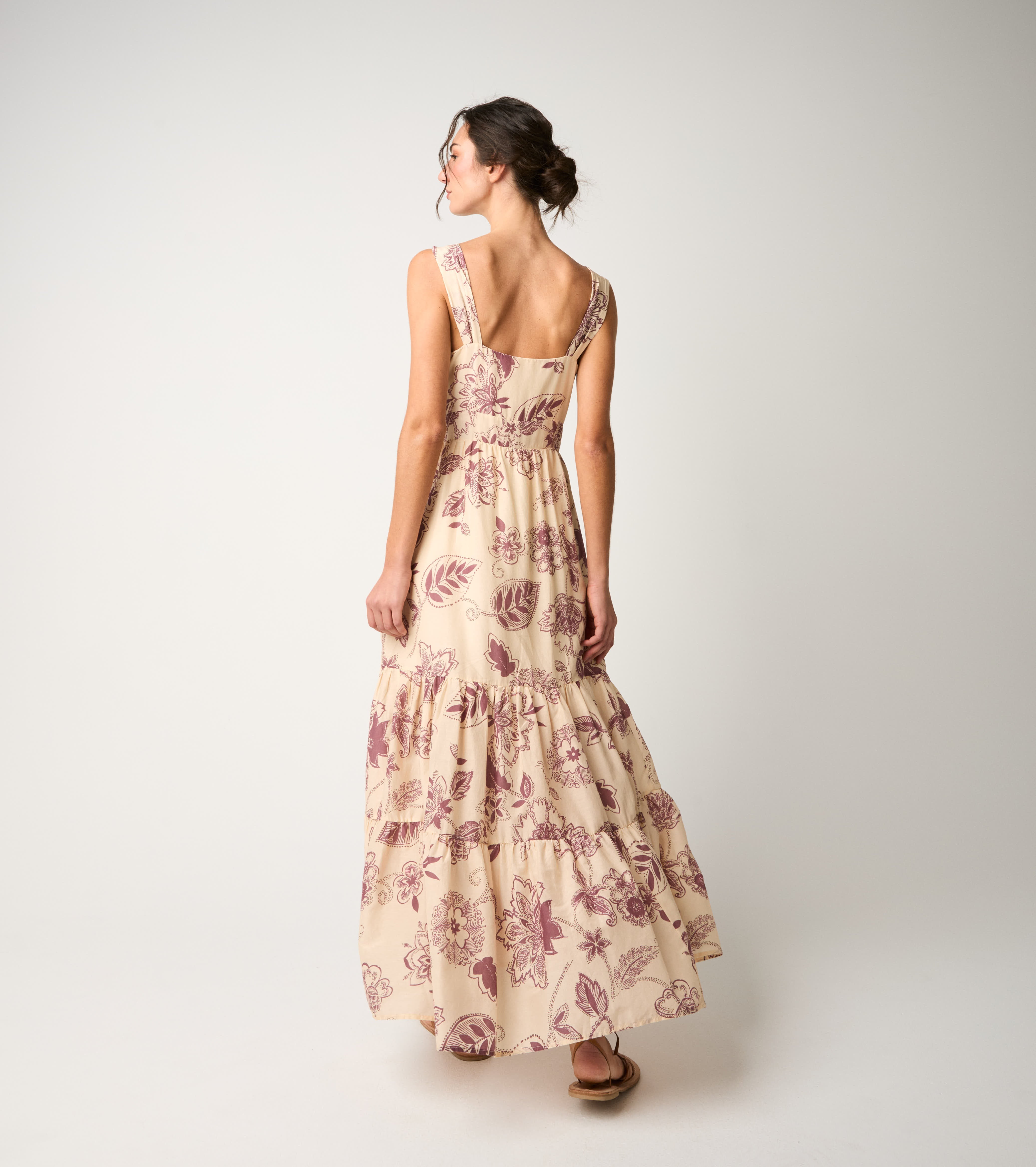 Floral paisley dress with wine straps