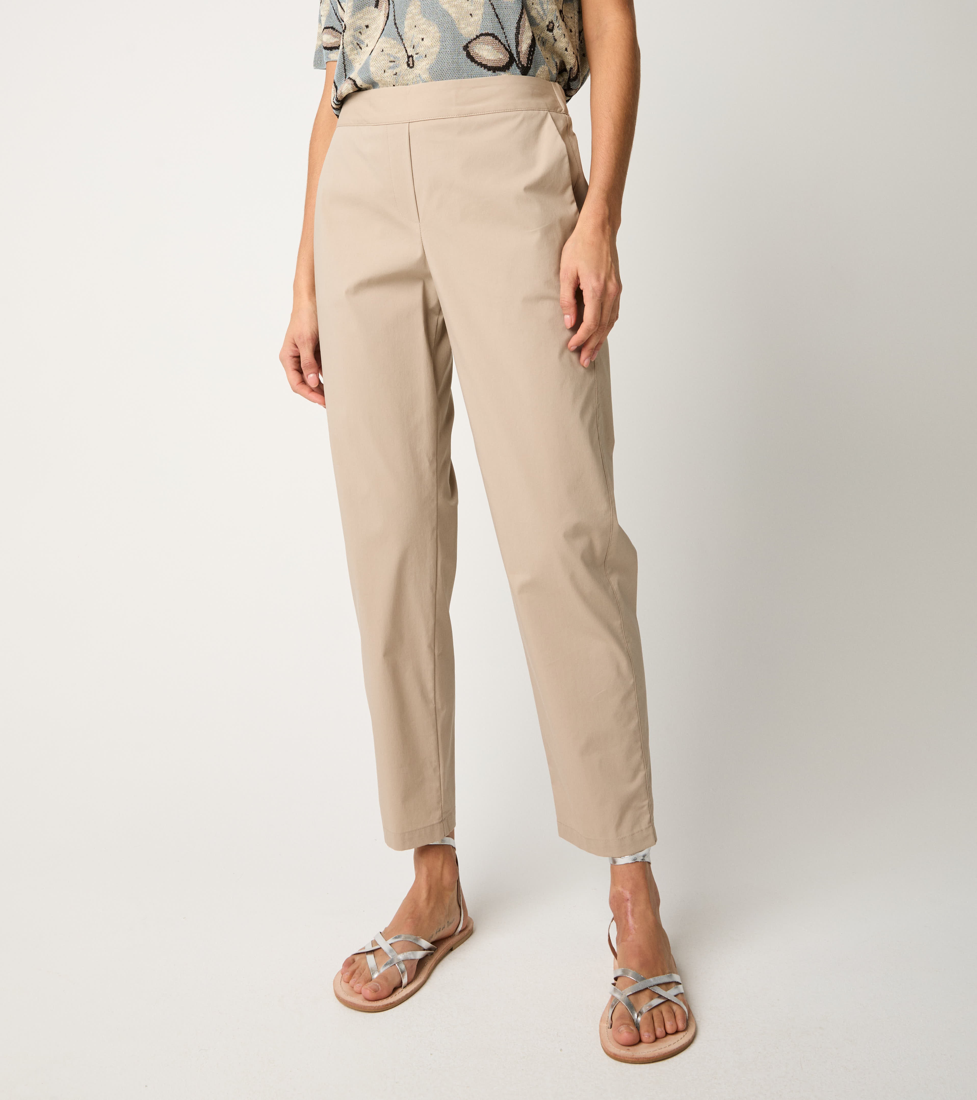 Cotton trousers with elastic gres