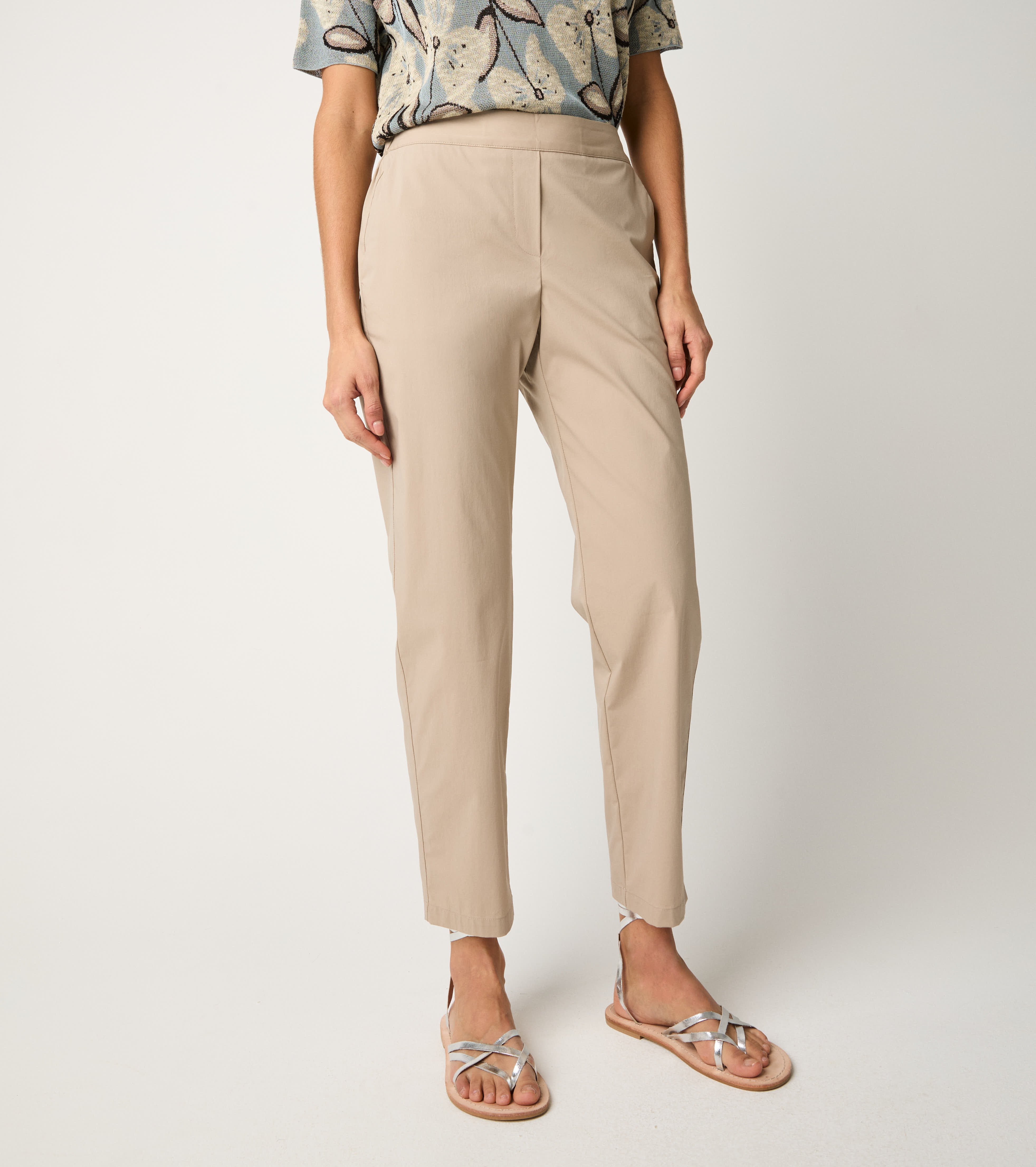 Cotton trousers with elastic gres