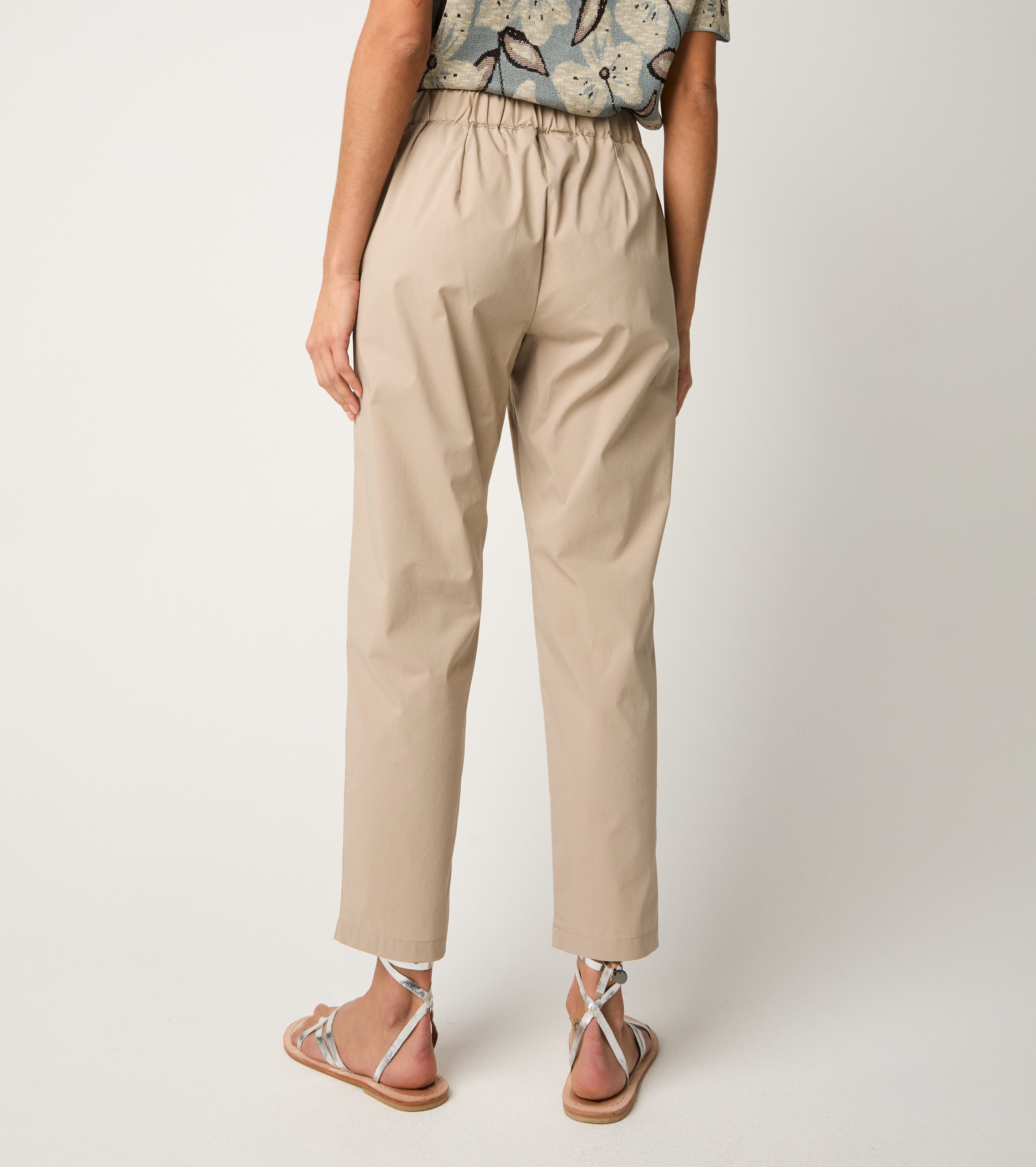 Cotton trousers with elastic gres