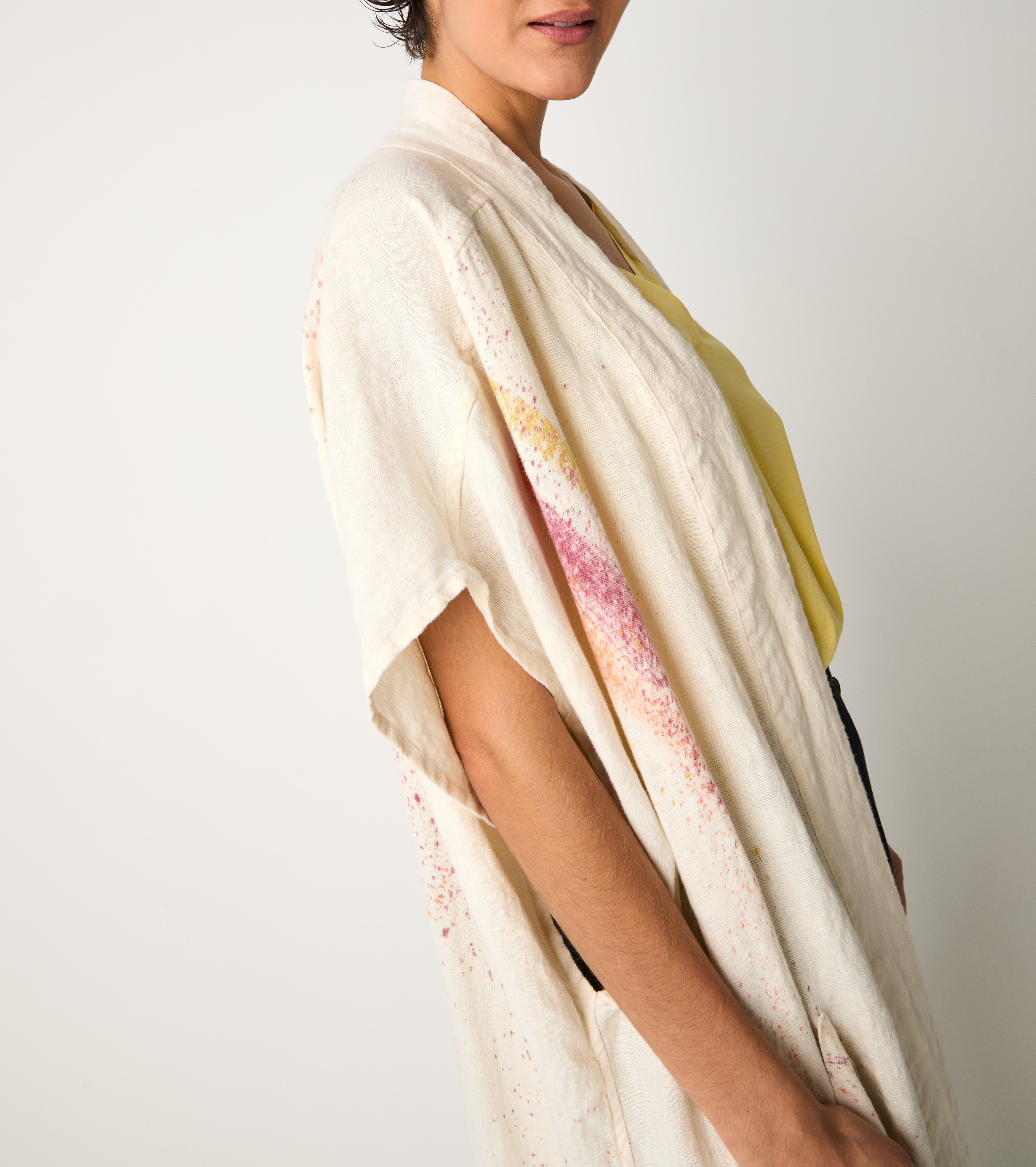 Giacca kimono lunga con stampa tribale