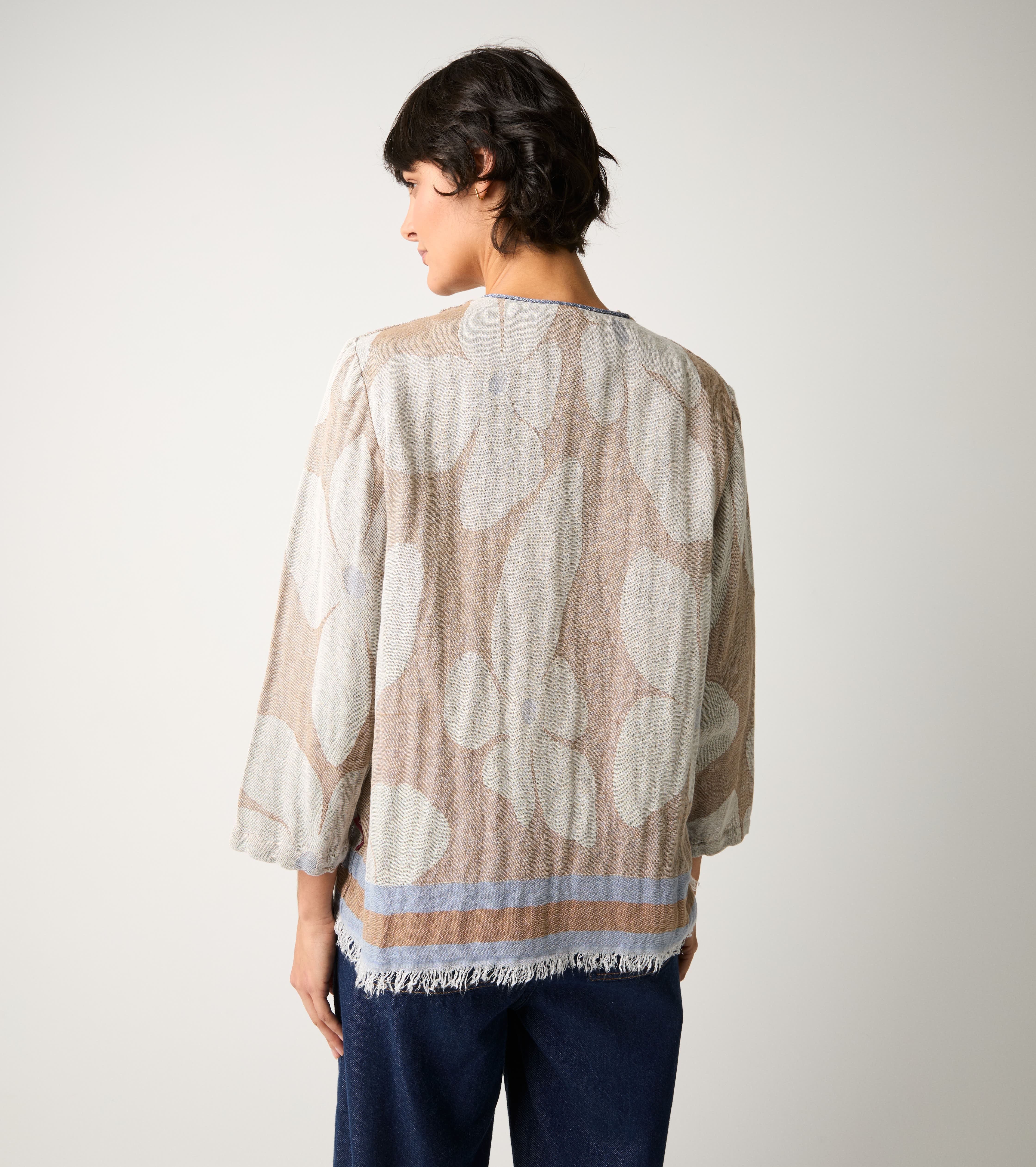 Giacca in cotone jacquard camoscio