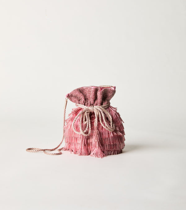 Bucket bag with double punch handles