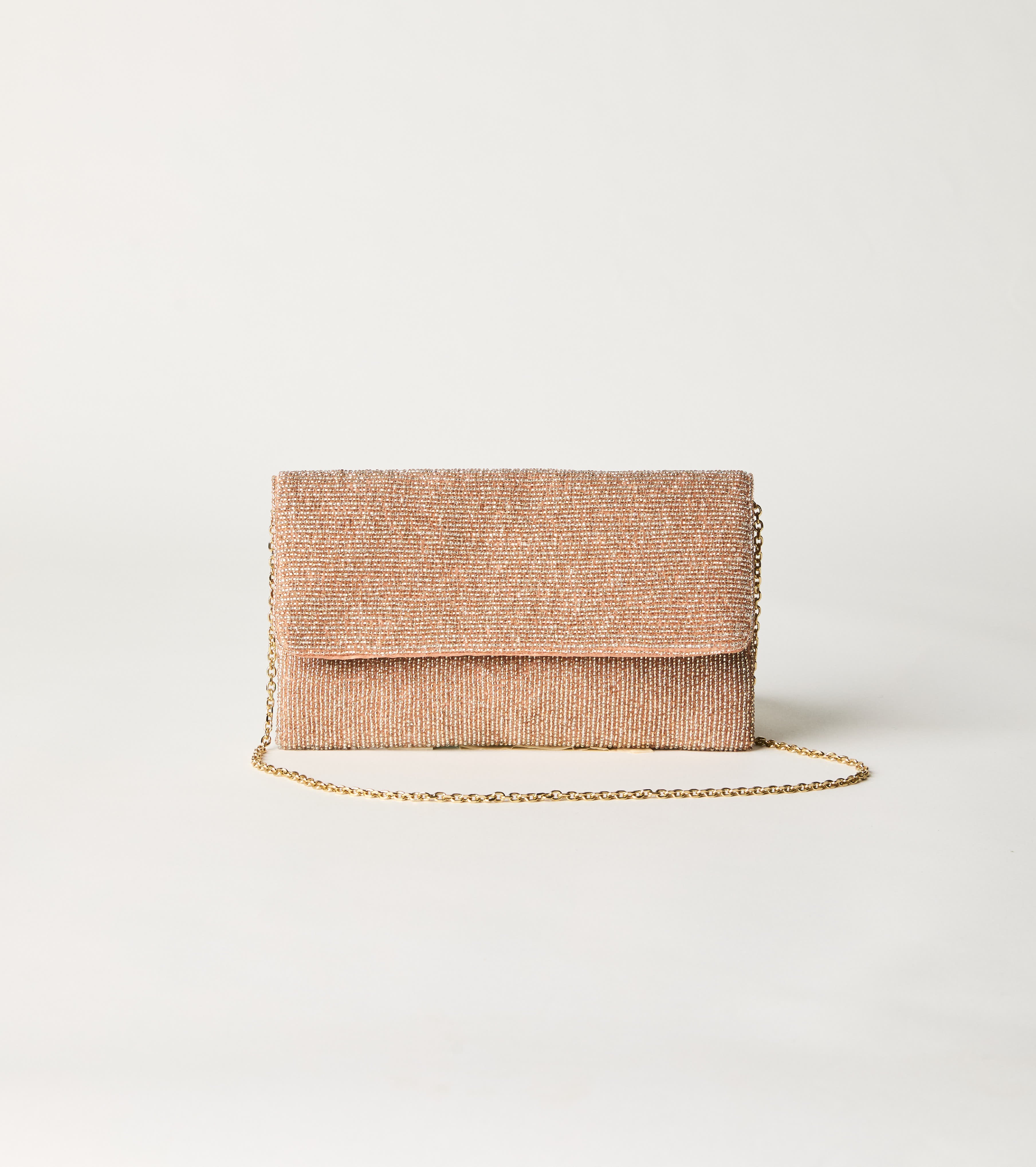 Crossbody bag with chain and pink flap