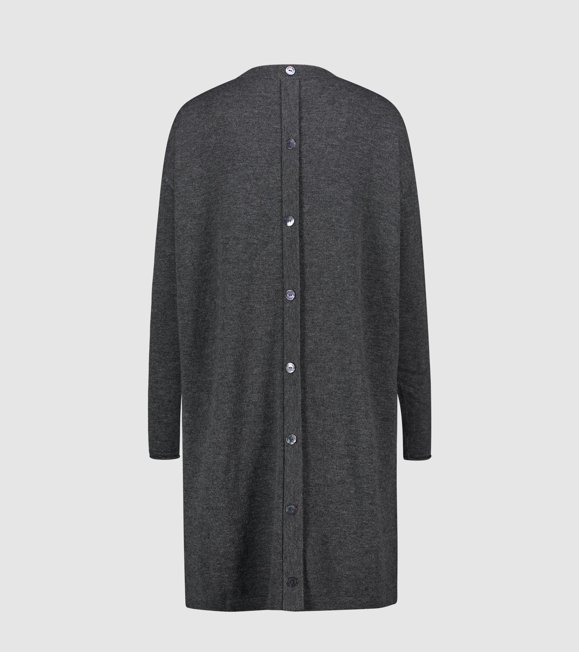 Viscose blend dress with buttons on the back