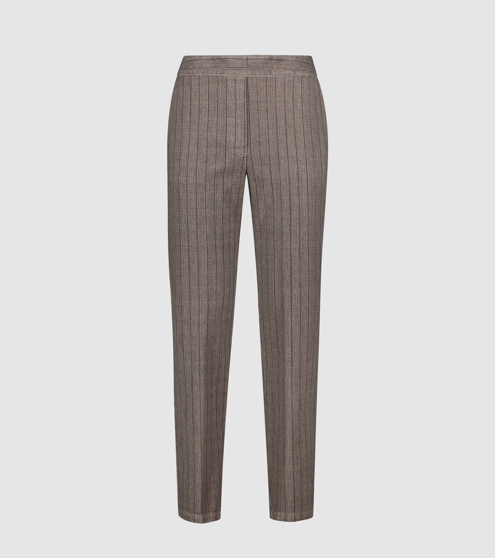 Pantaloni cropped in cotone a righe