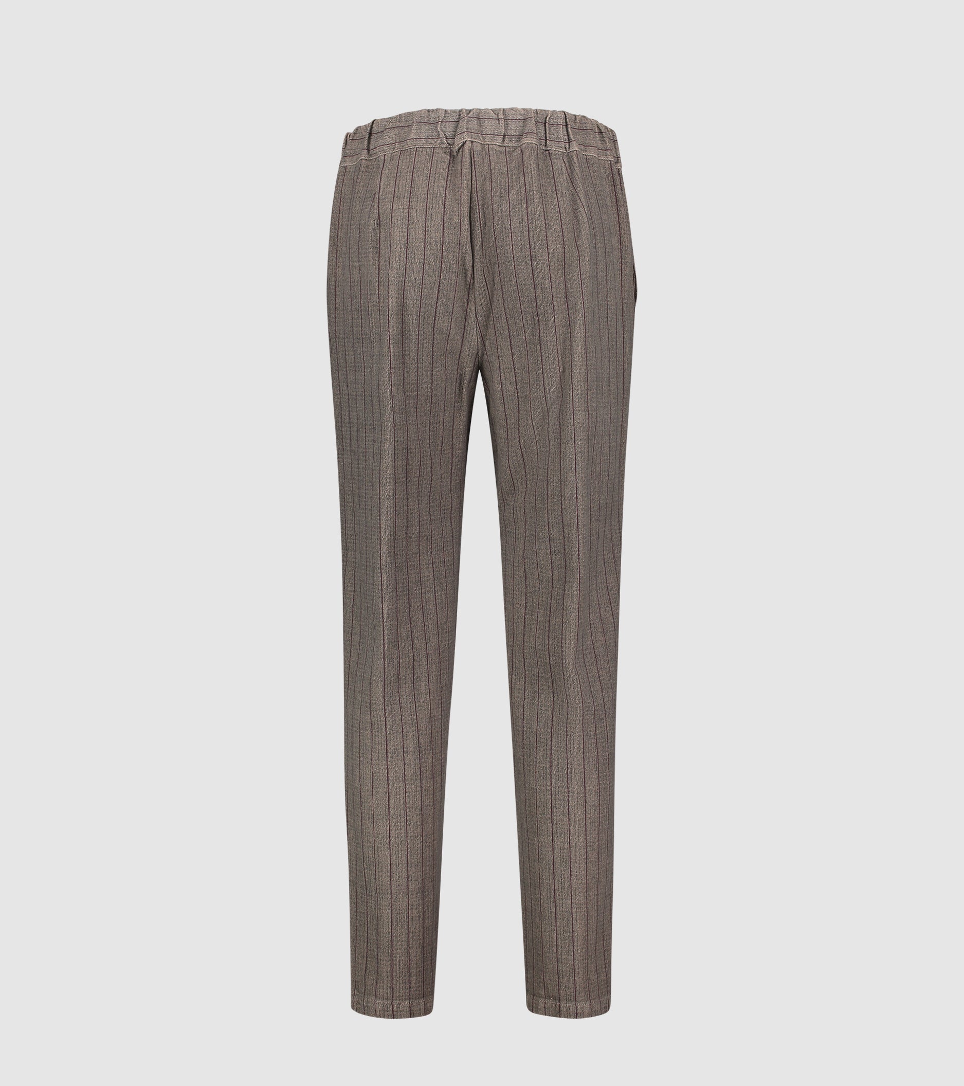 Pantaloni dritti gessati in misto lana
