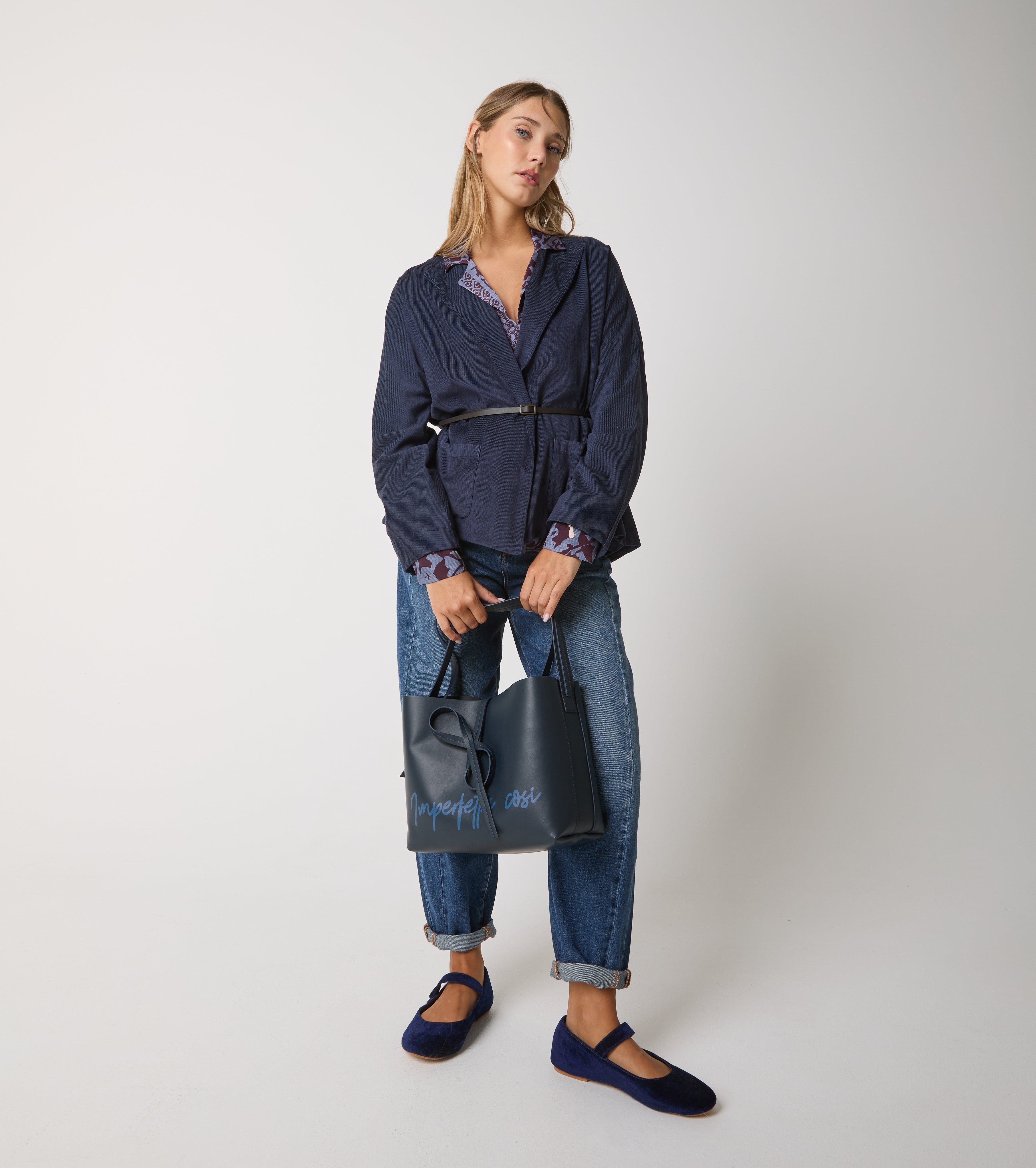 Velvet jacket with V-neck