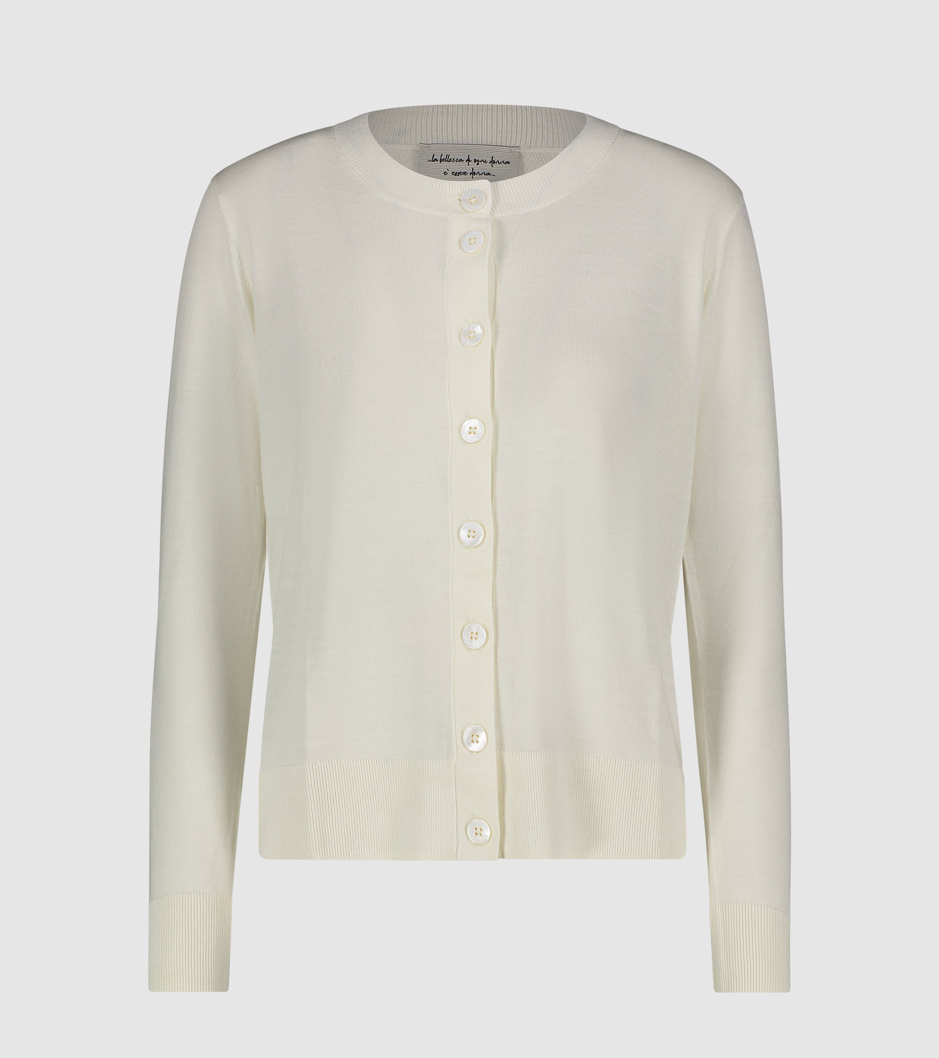 Cardigan med rund hals i uld