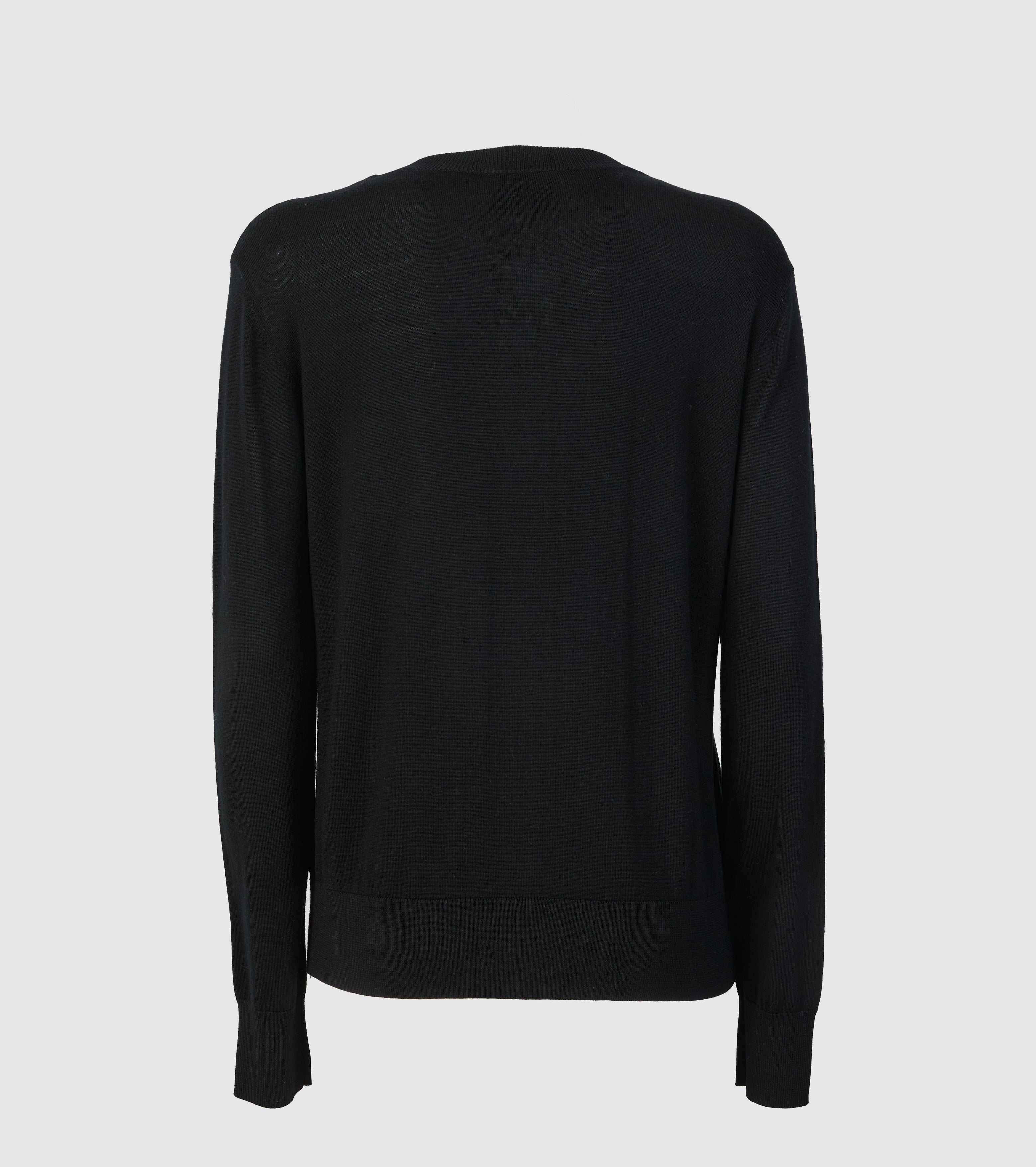 Cardigan med rund hals i uld