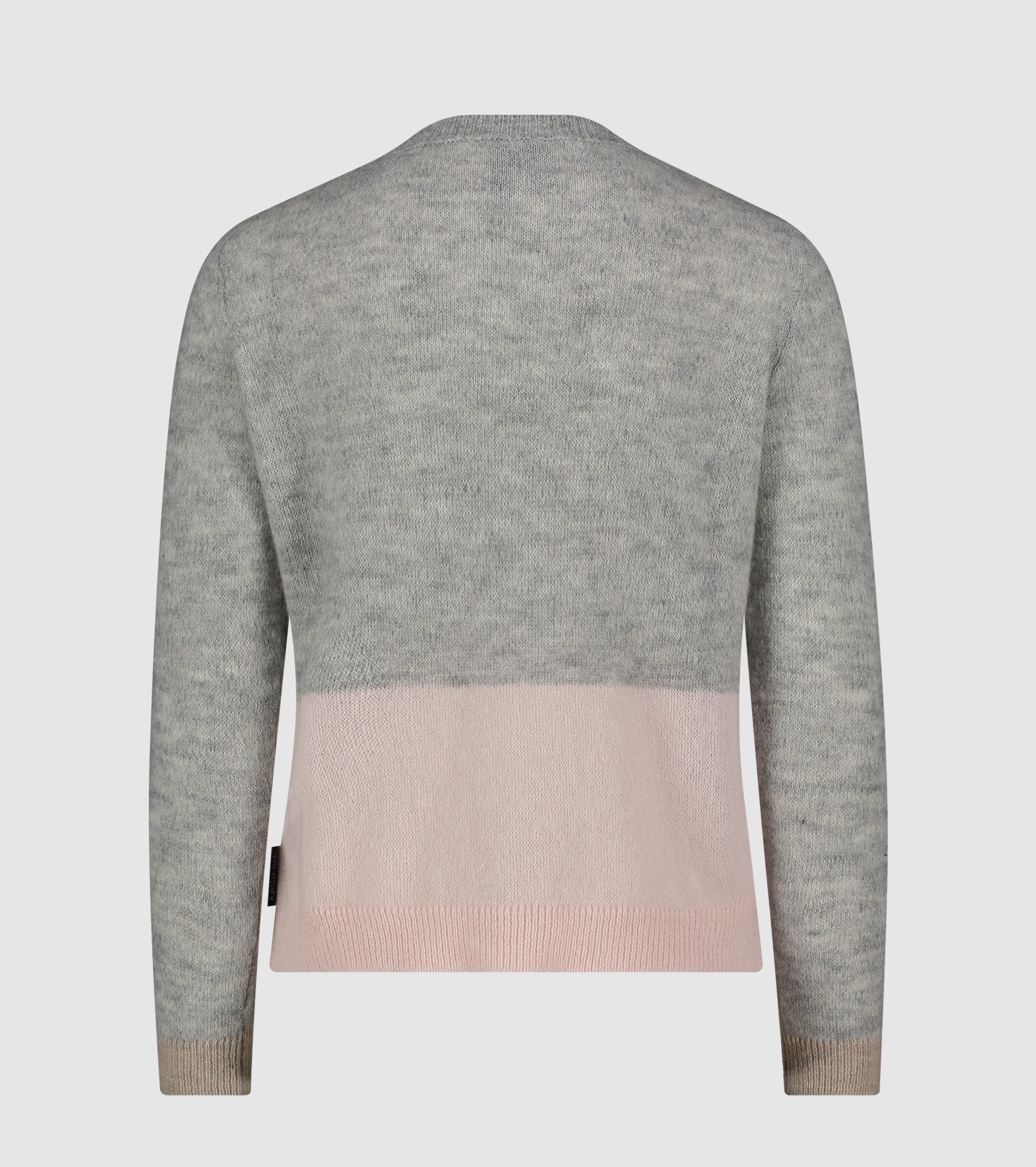Colour block-sweater med rund hals i alpaka og uld