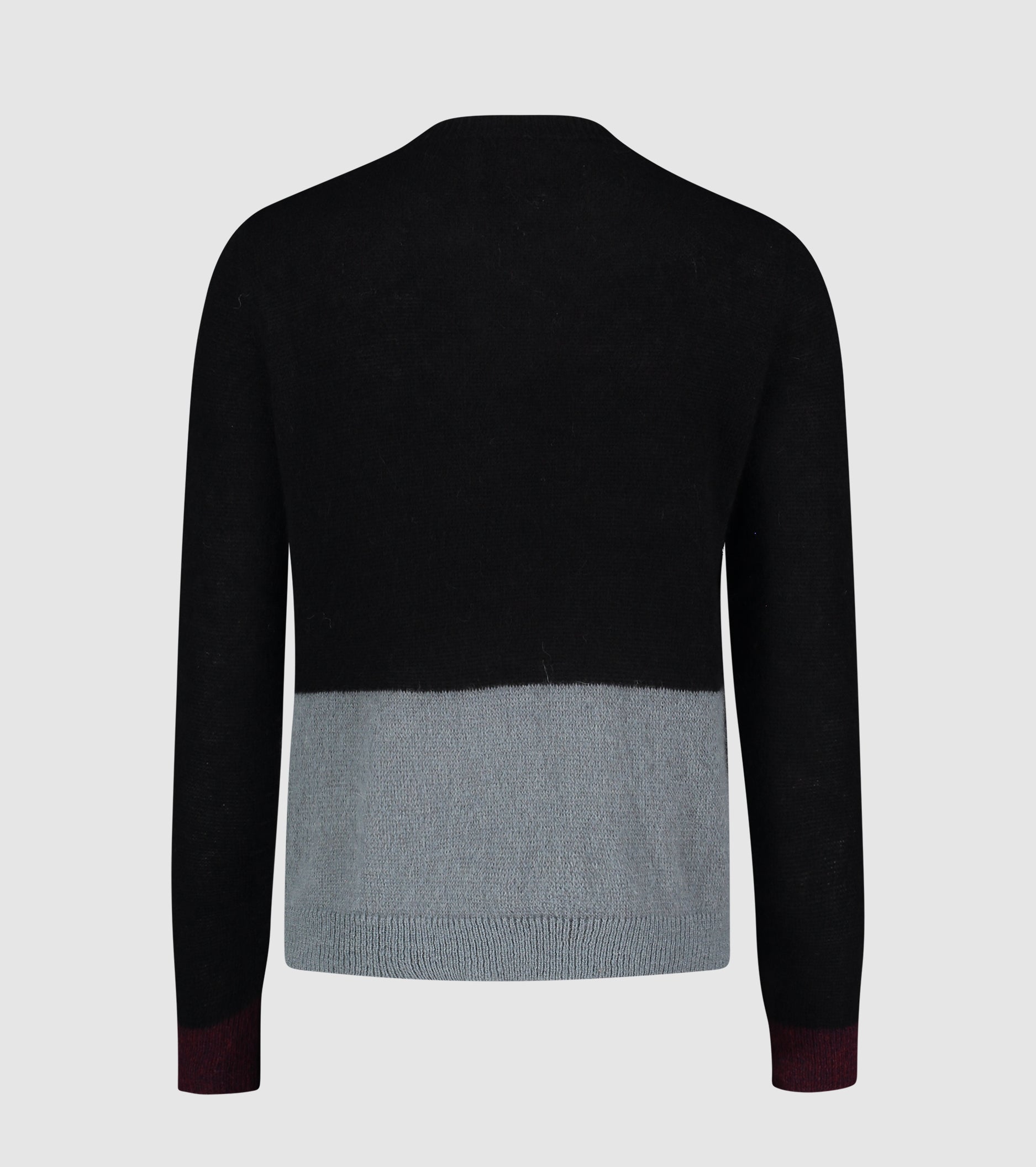 Colour block-sweater med rund hals i alpaka og uld