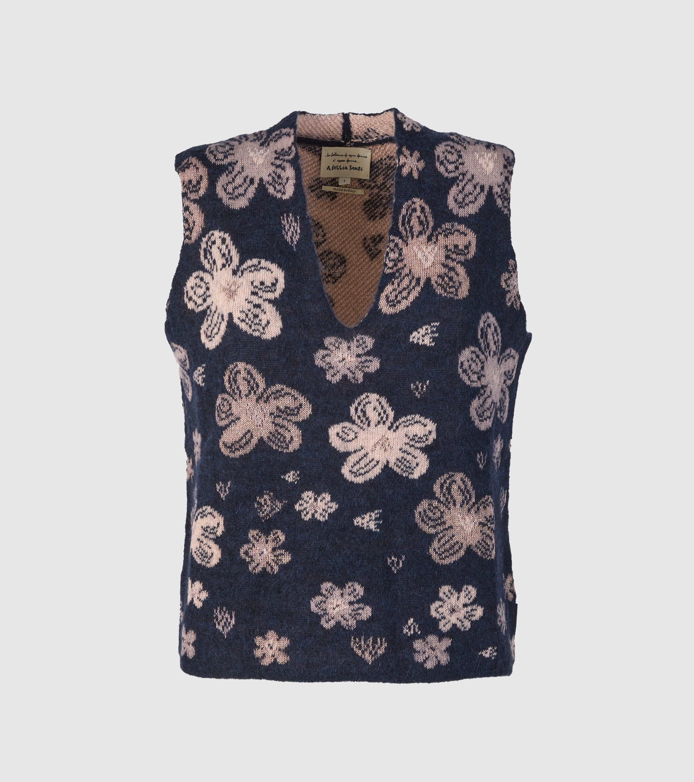 Жилетка от жакард от алпака и вълна