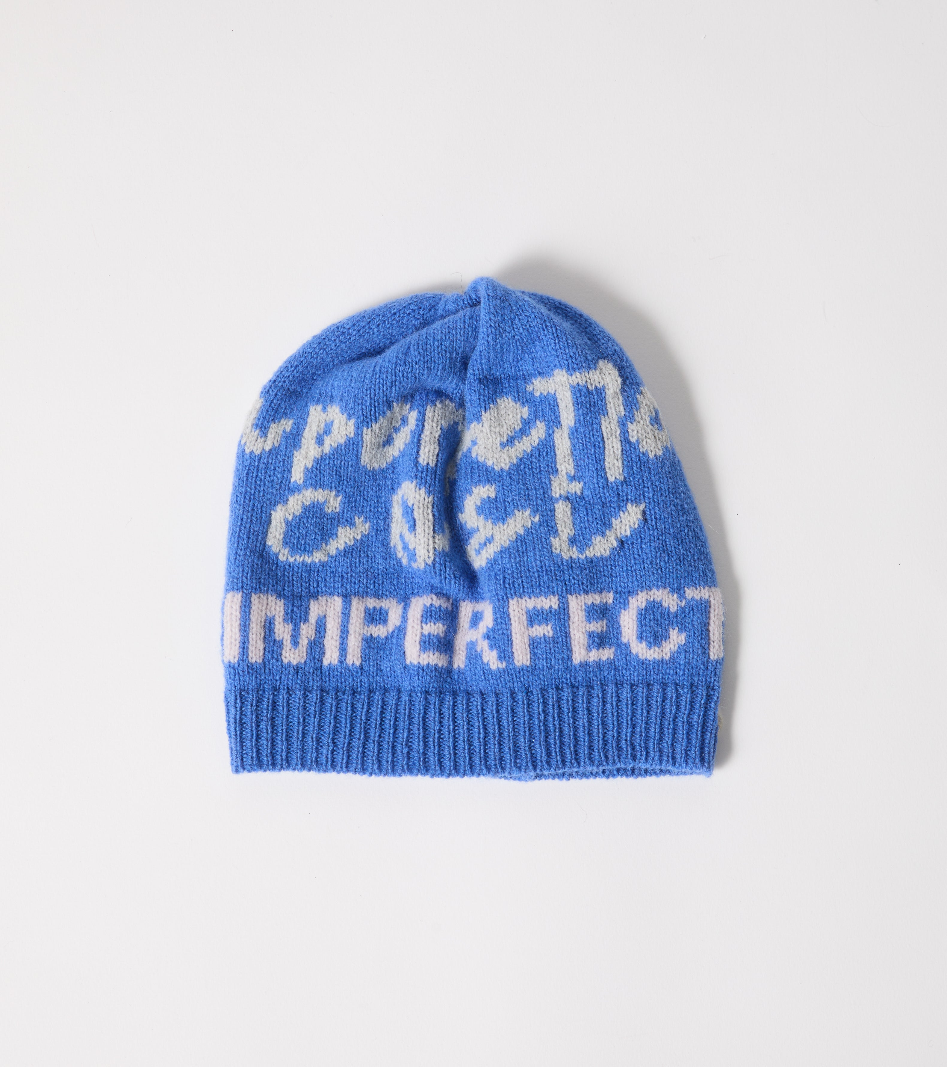 Wool beanie hat with lettering