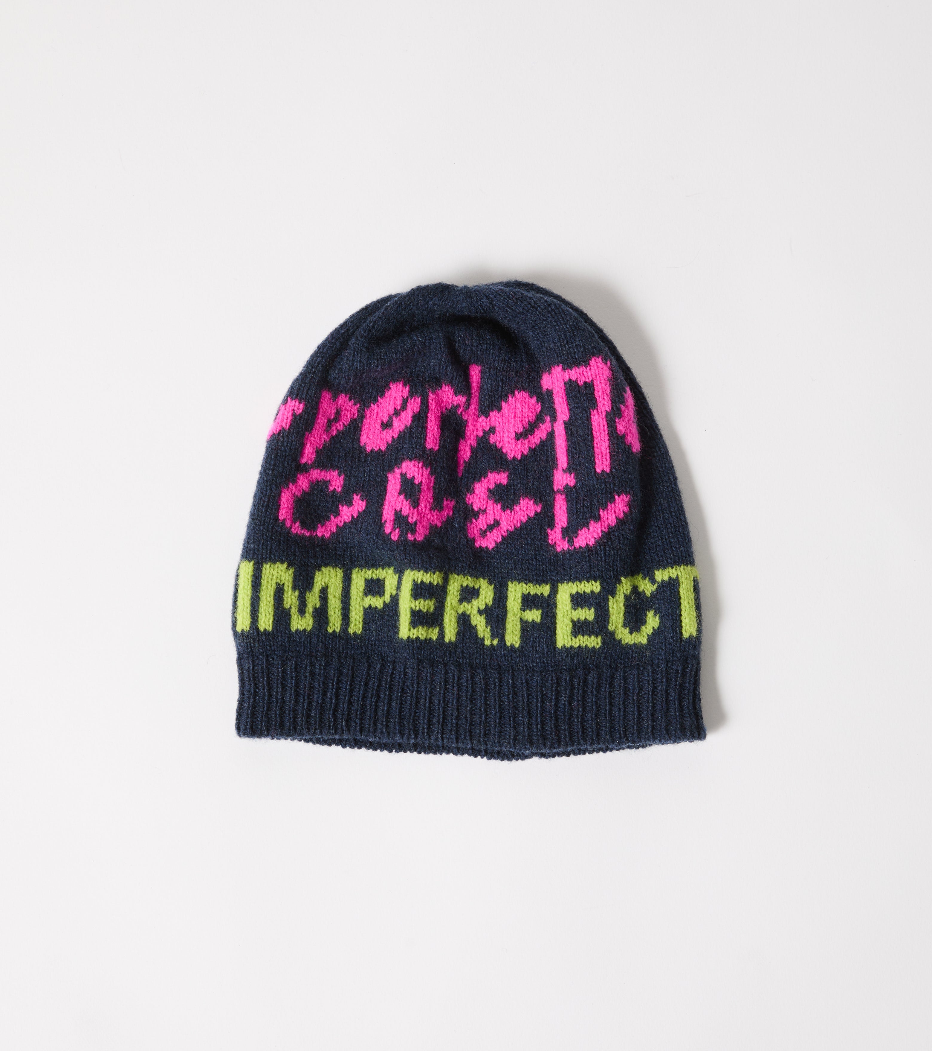 Wool beanie hat with lettering