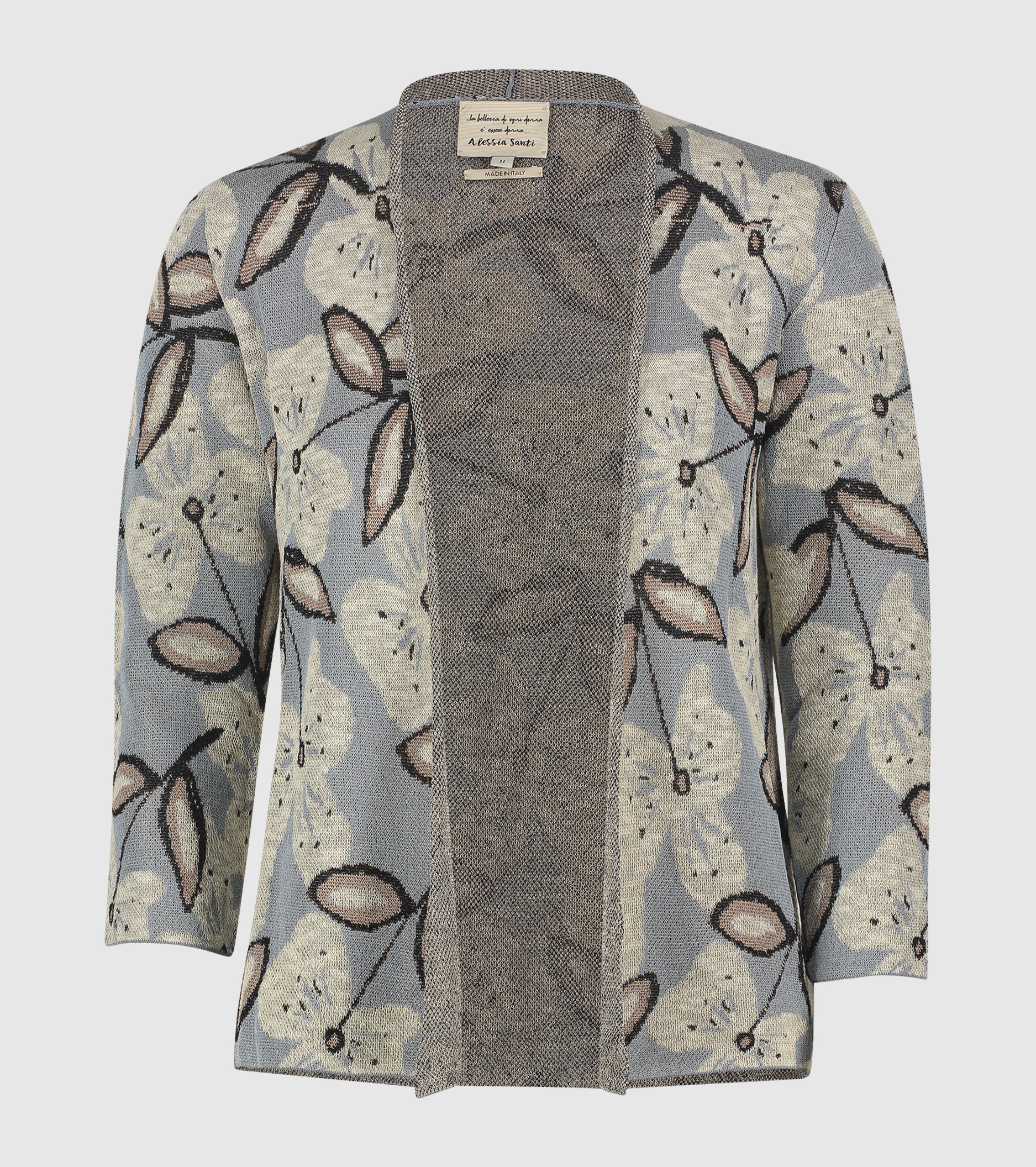 Jacquard flint V-neck cardigan