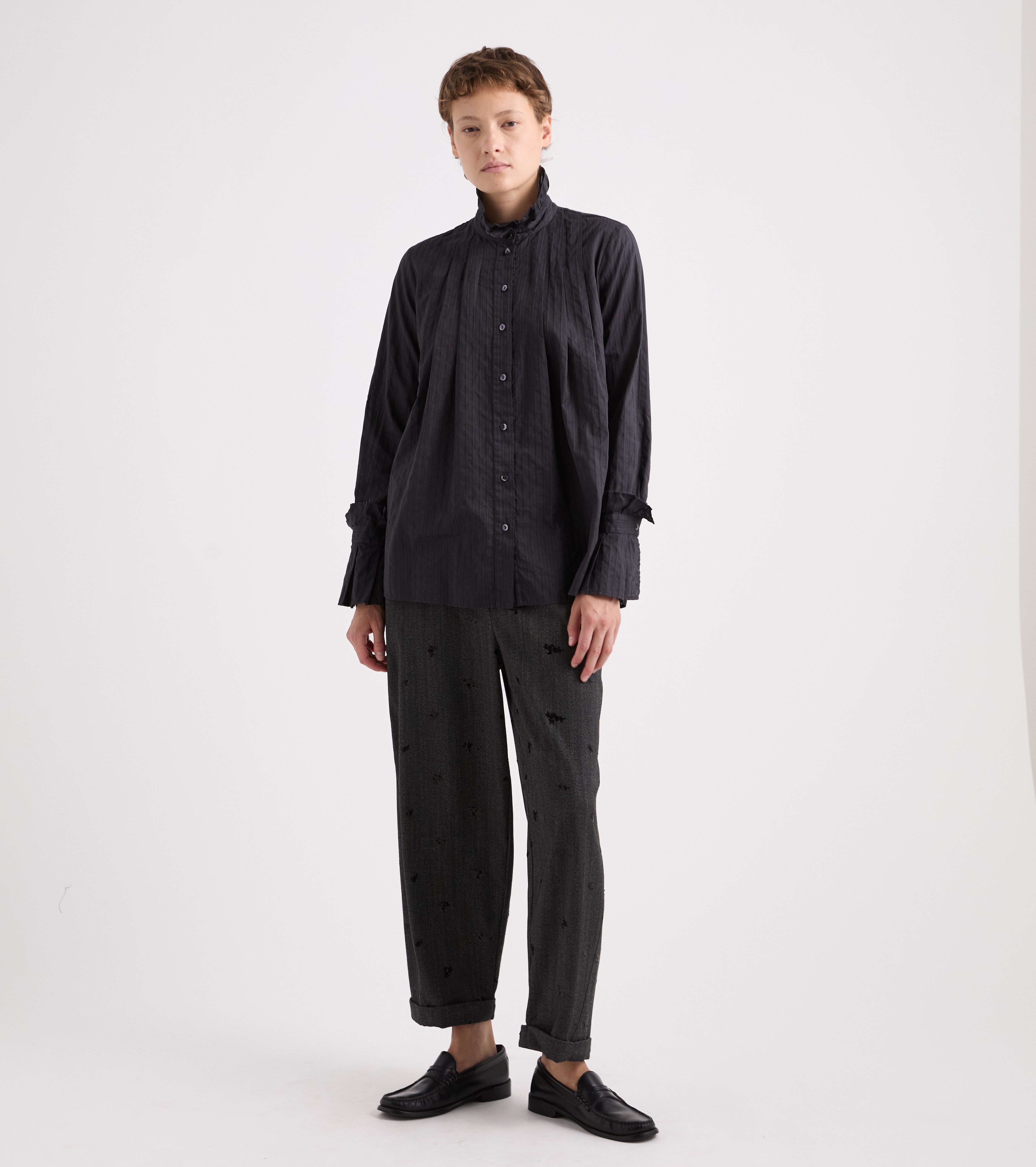 Pantaloni cropped con risvolto sale pepe