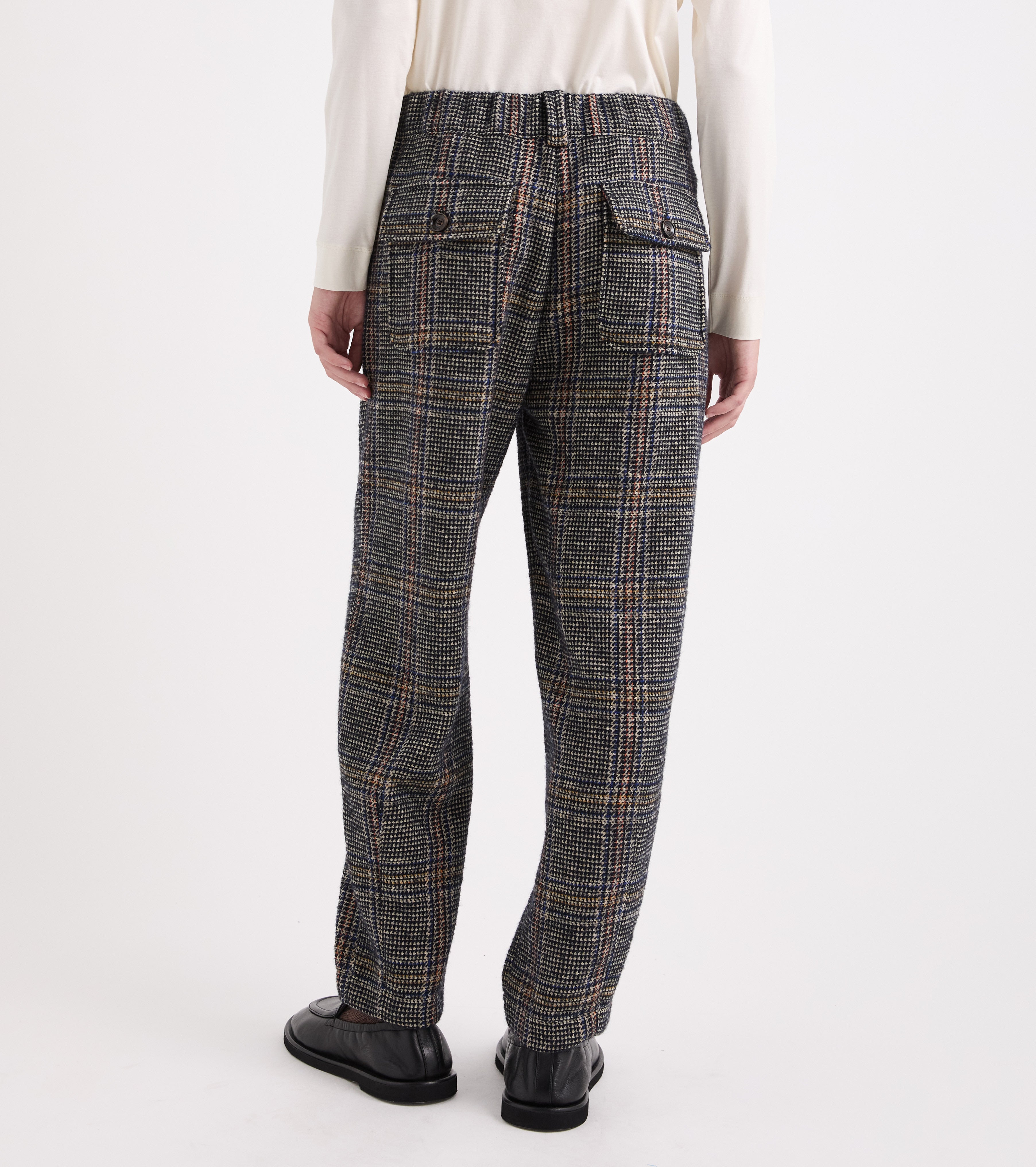 Pantalones cortos de cintura alta a cuadros azules