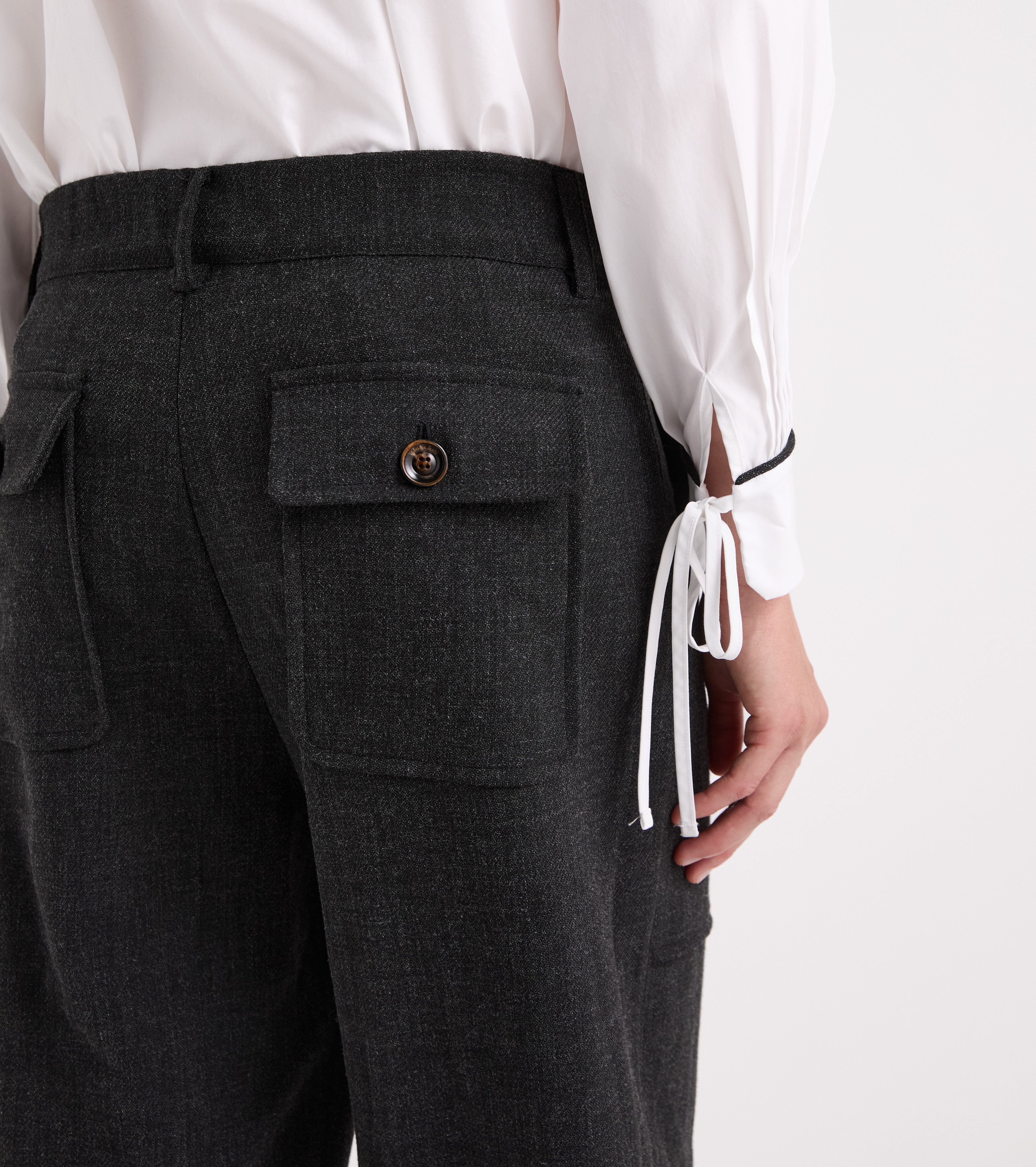 Pantaloni cropped in viscosa stretch