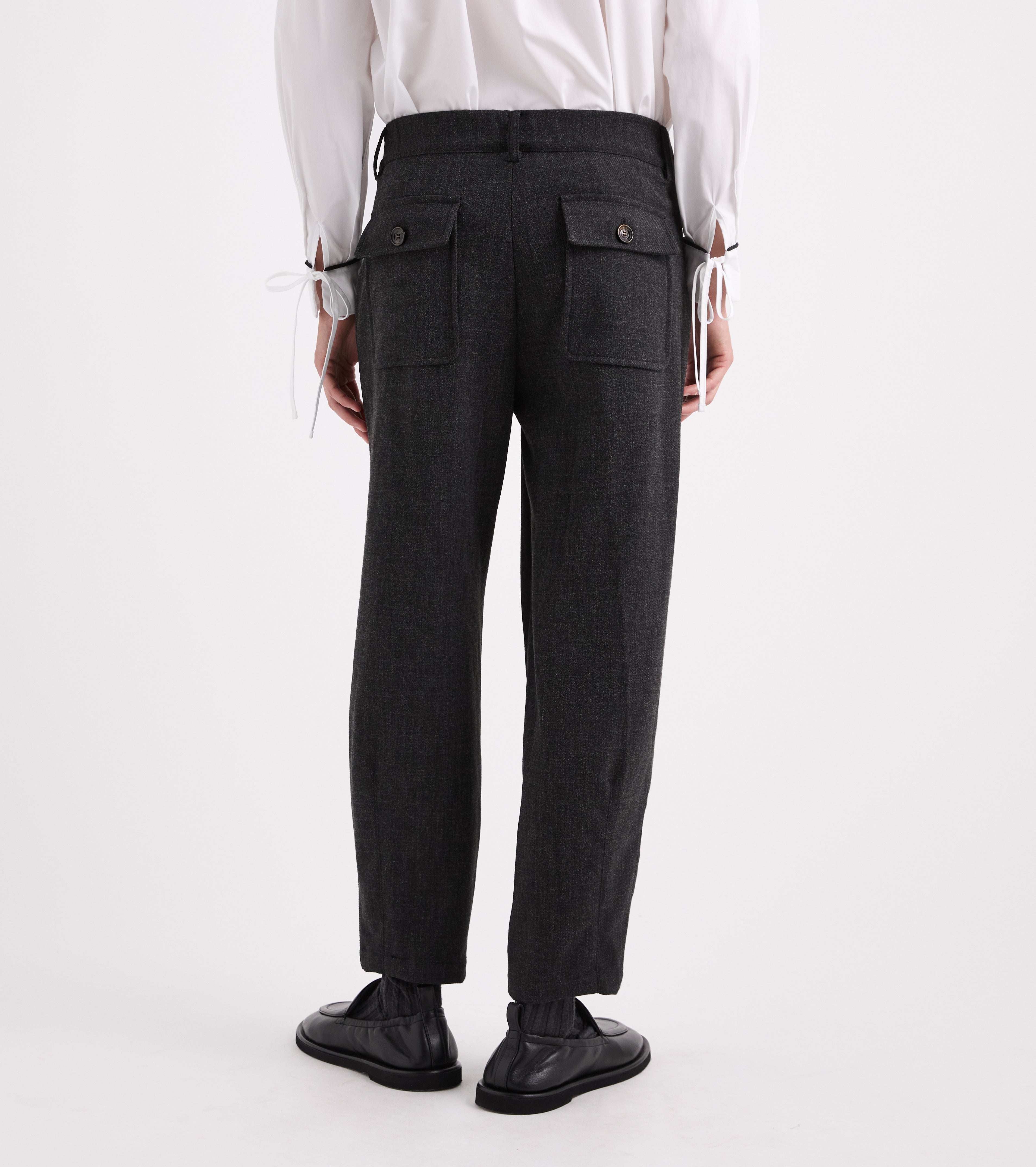 Pantaloni cropped in viscosa stretch