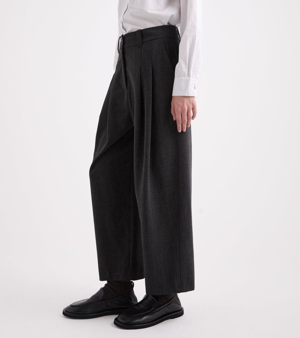 Pantaloni a palazzo in viscosa stretch nero