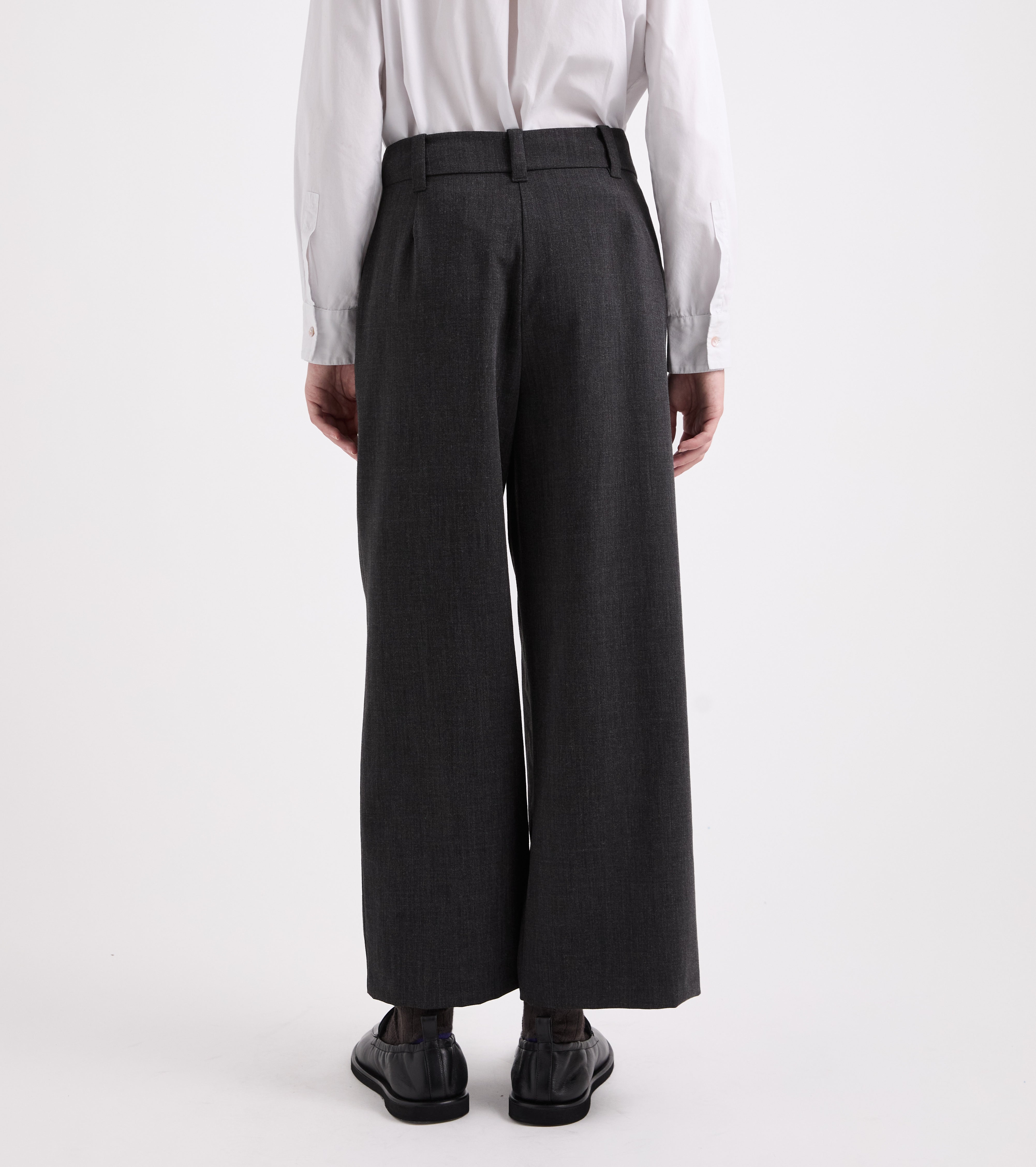 Pantaloni a palazzo in viscosa stretch nero