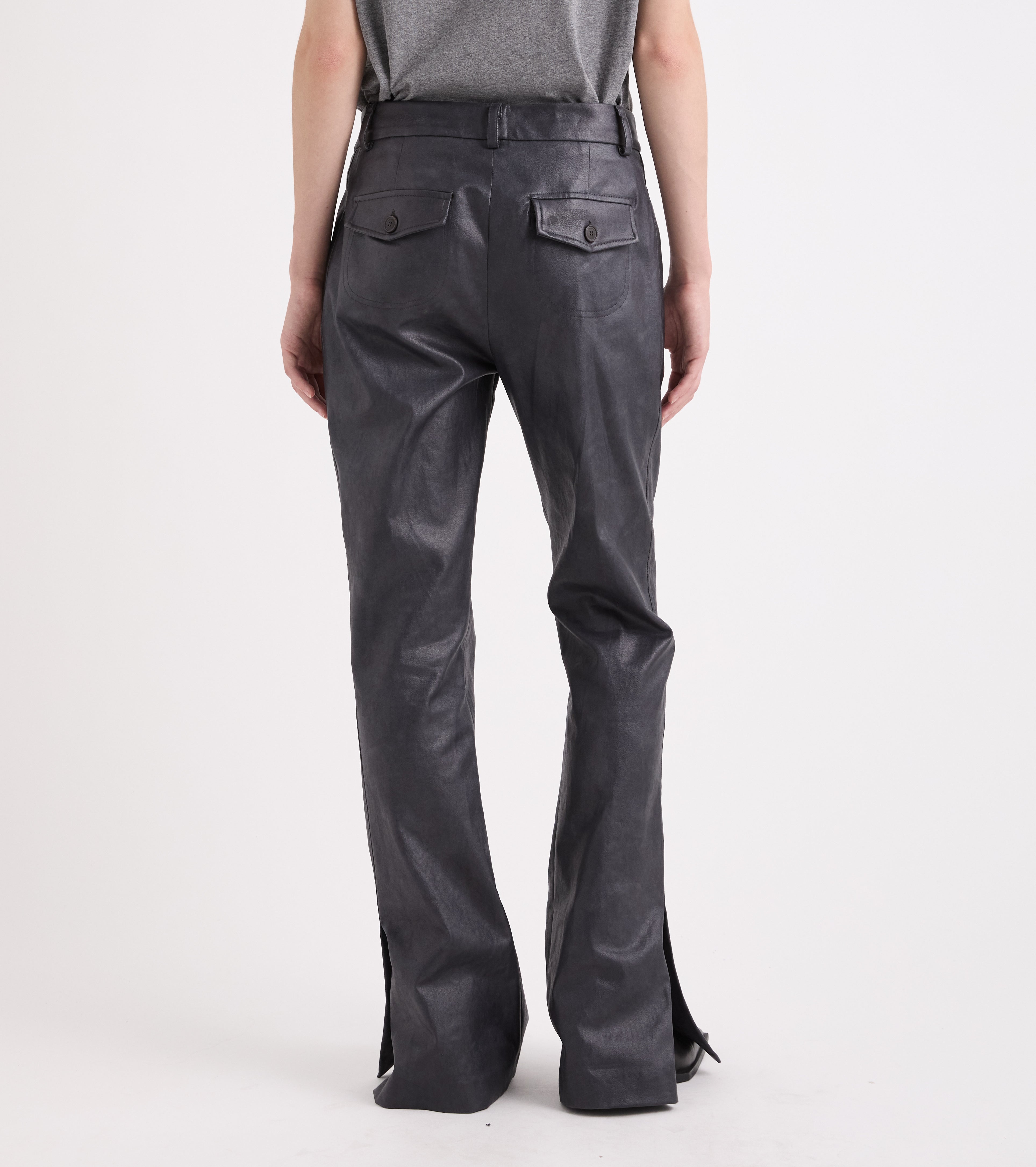 Pantaloni flare con spacchi al fondo multicolor