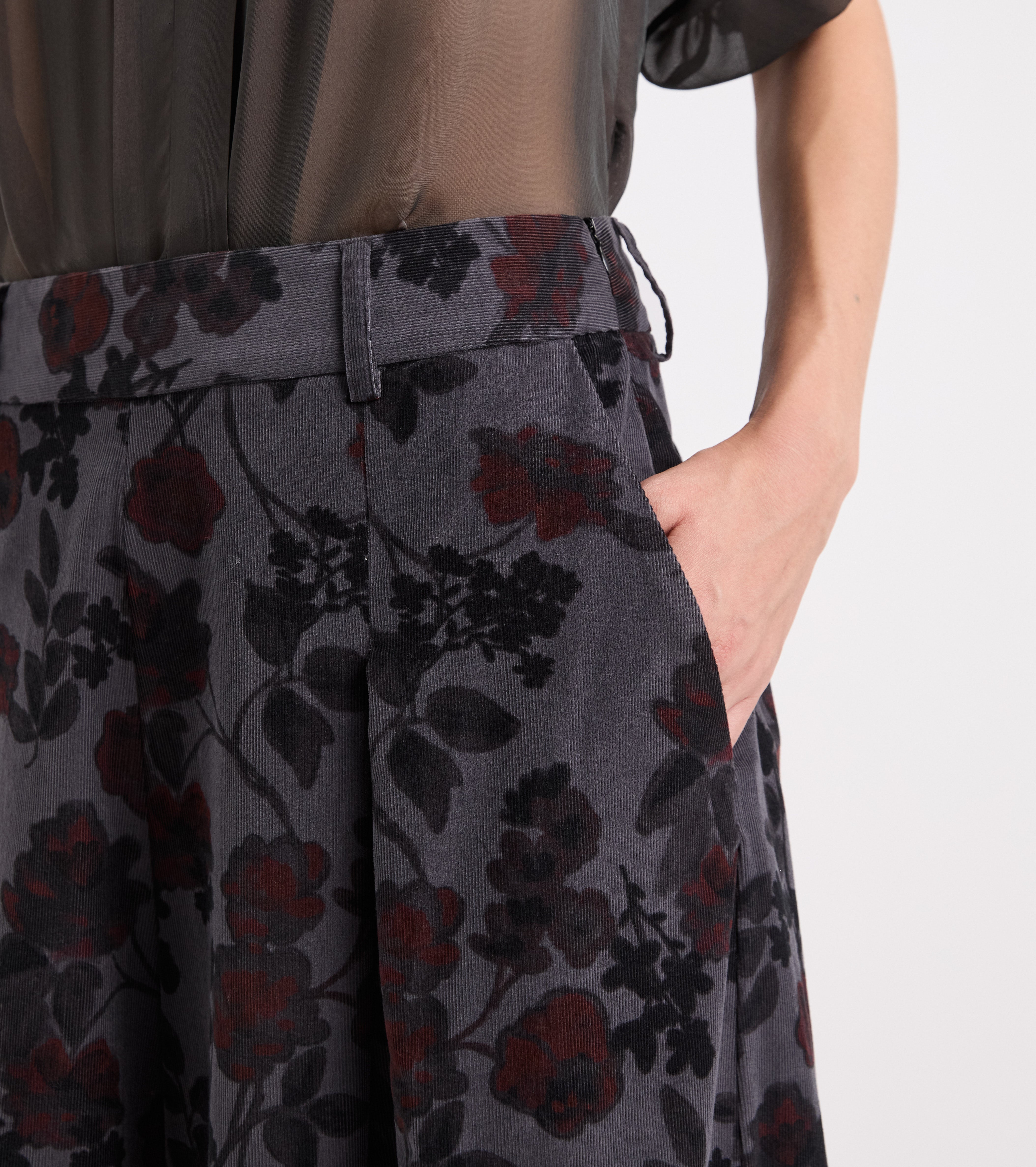 Pantaloni a palazzo in cotone stampato