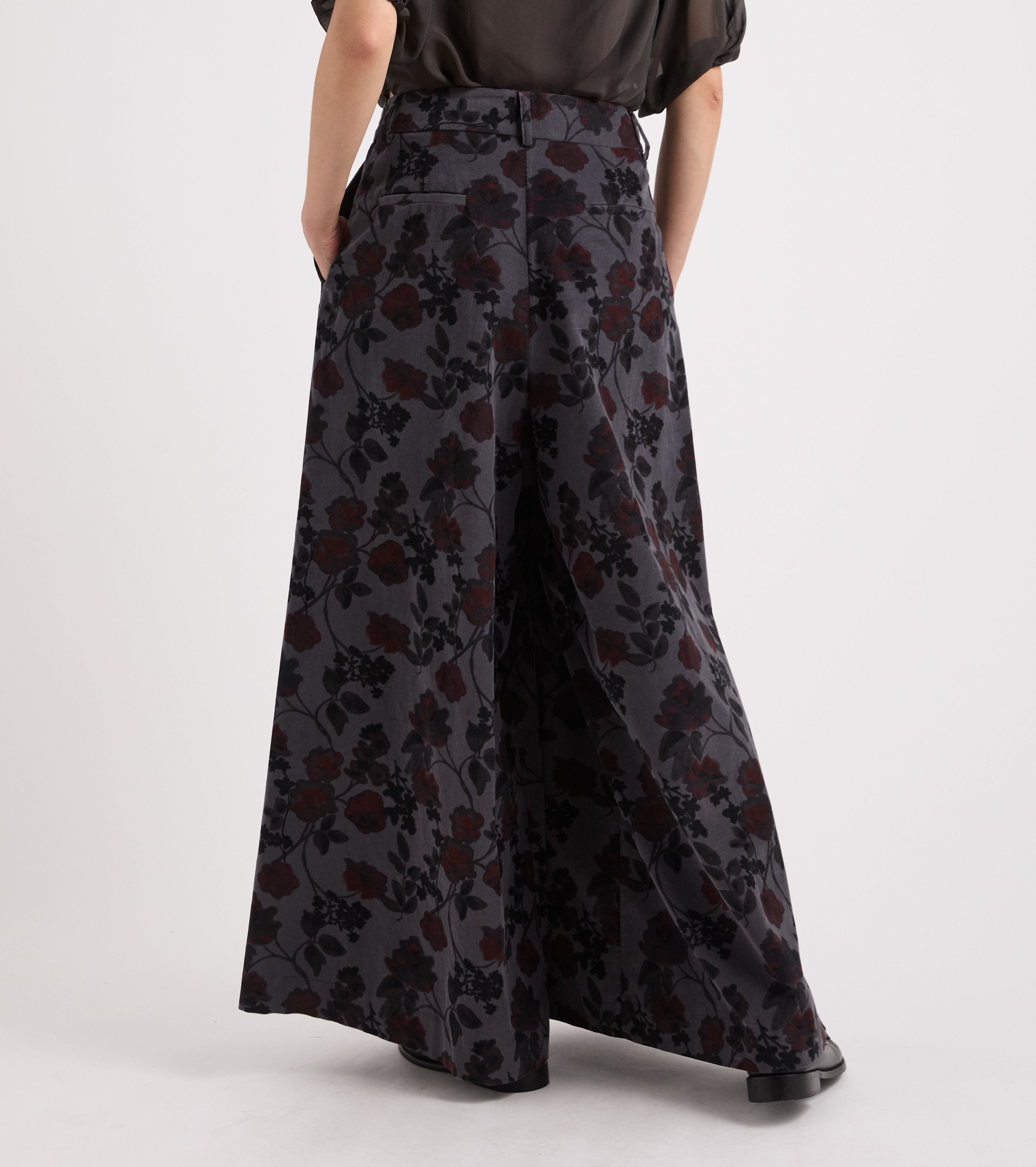 Pantaloni a palazzo in cotone stampato