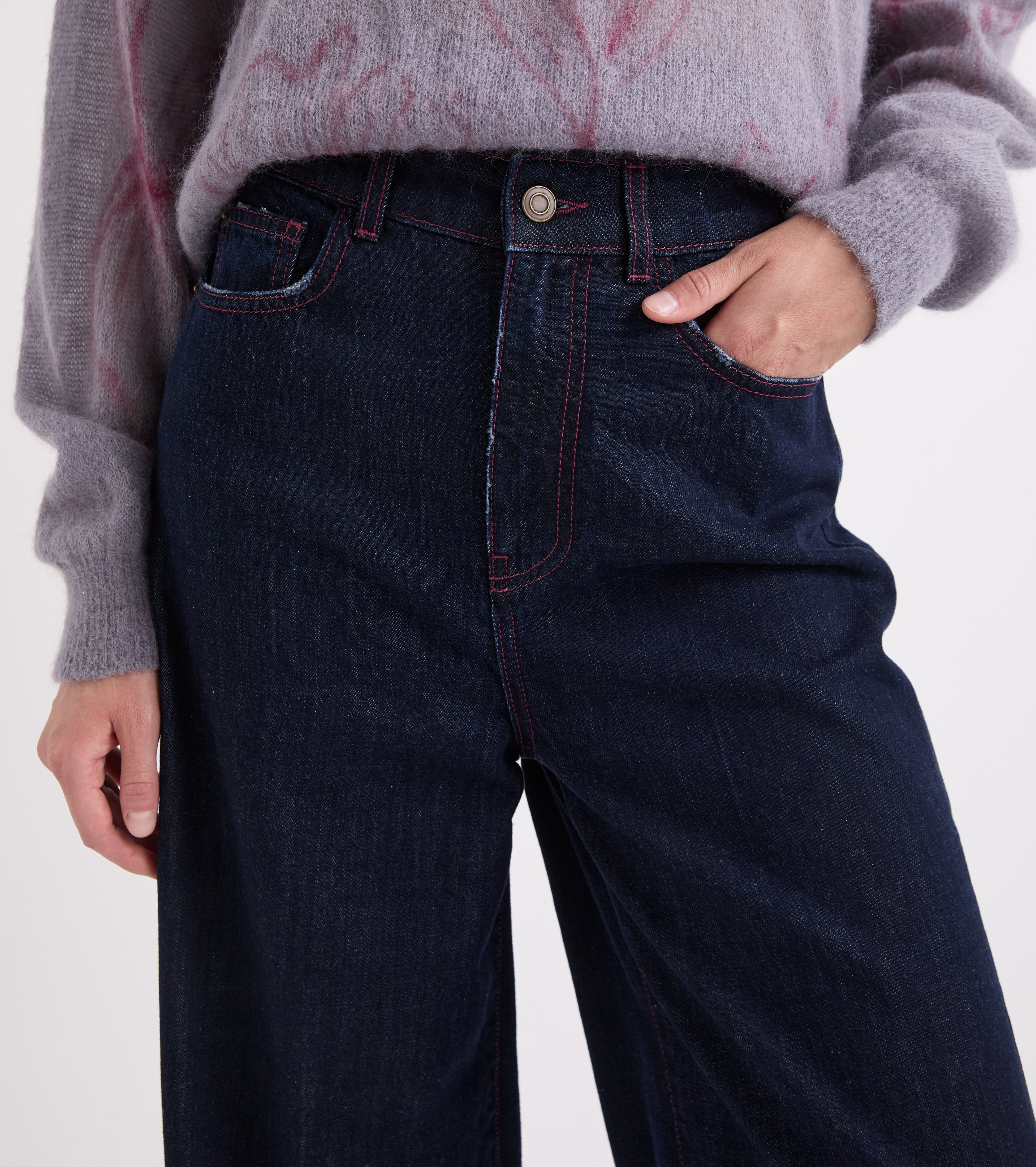 Jeans cinque tasche in cotone multicolor