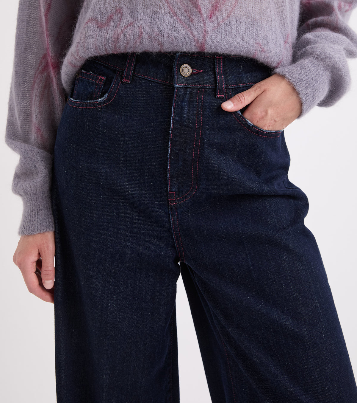 Jeans cinque tasche in cotone multicolor